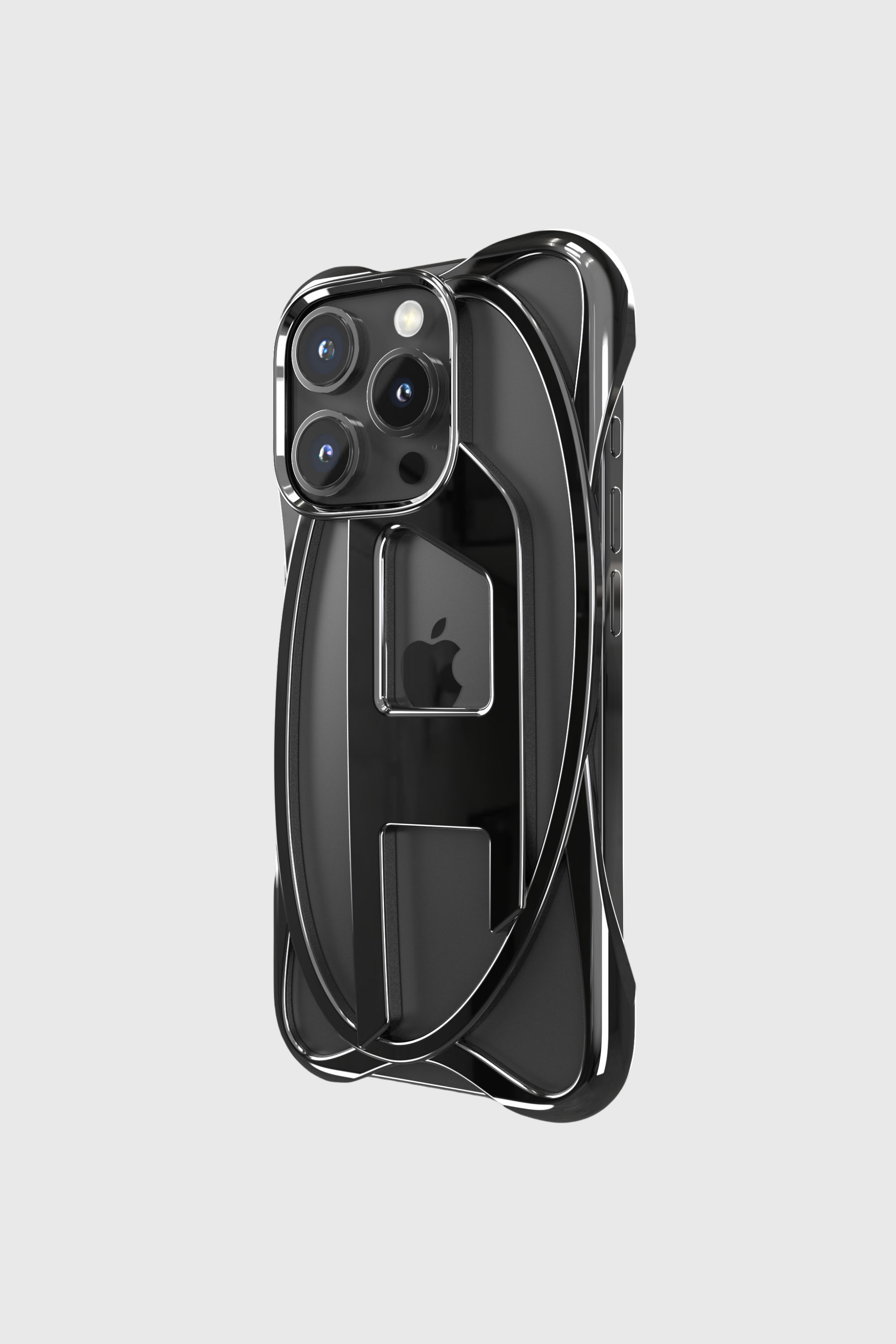 Diesel - 60268 CAGED D CASE, Custodia Caged D iPhone 16 Pro Unisex in Nero - 3