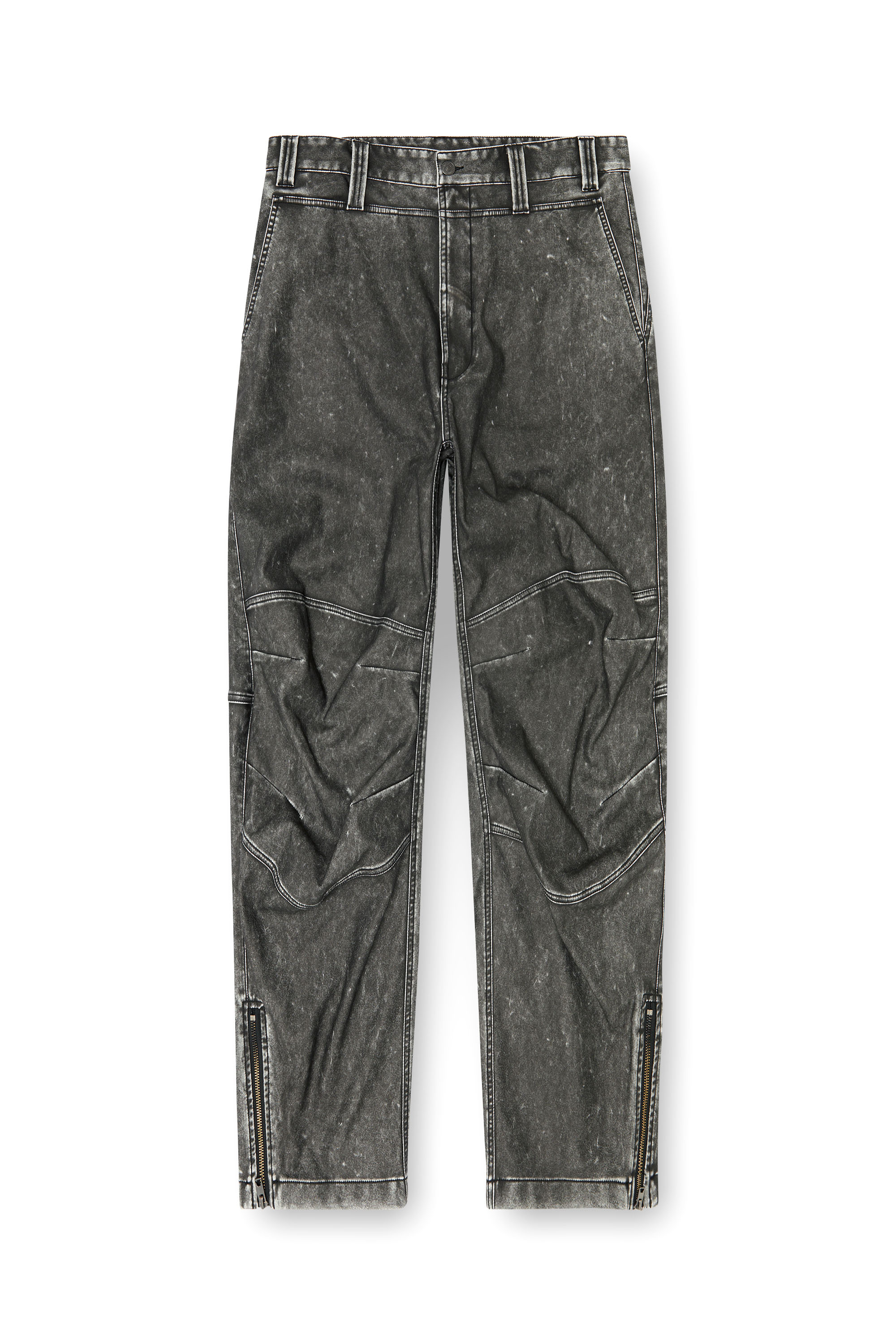 Diesel - P-DELLY-NJCJ, Pantaloni in tessuto doppiato effetto distressed Uomo in ToBeDefined - 4