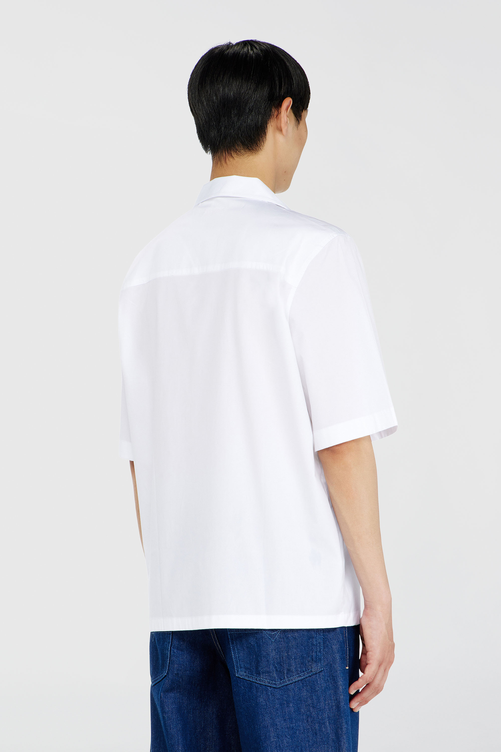 Diesel - S-MAC-GSBH, Camicia in popeline elasticizzato con ricamo Oval D Uomo in Bianco - 4