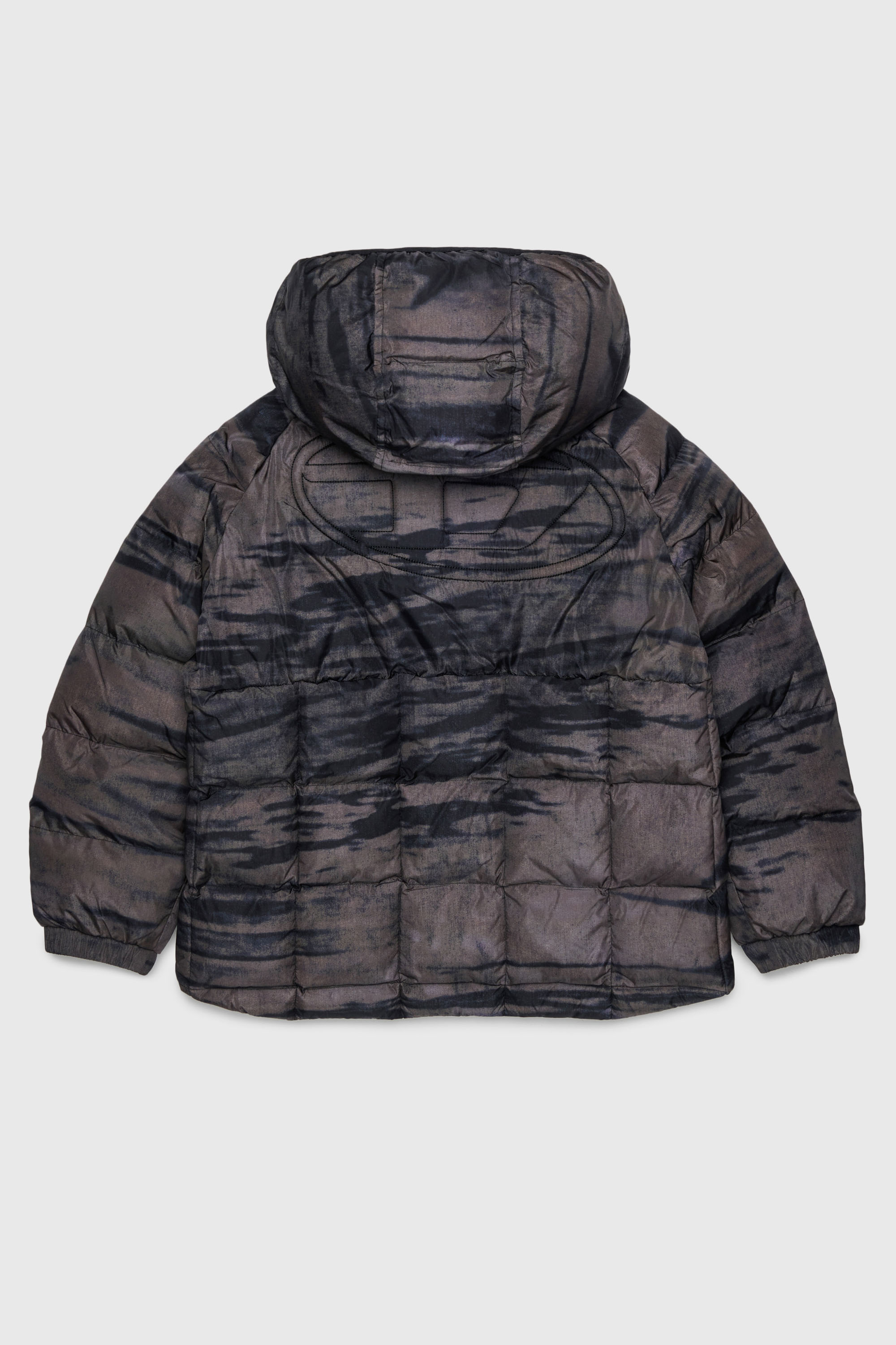 Diesel - JDEN, Piumino con stampa grafica effetto striato Uomo in Verde - 2