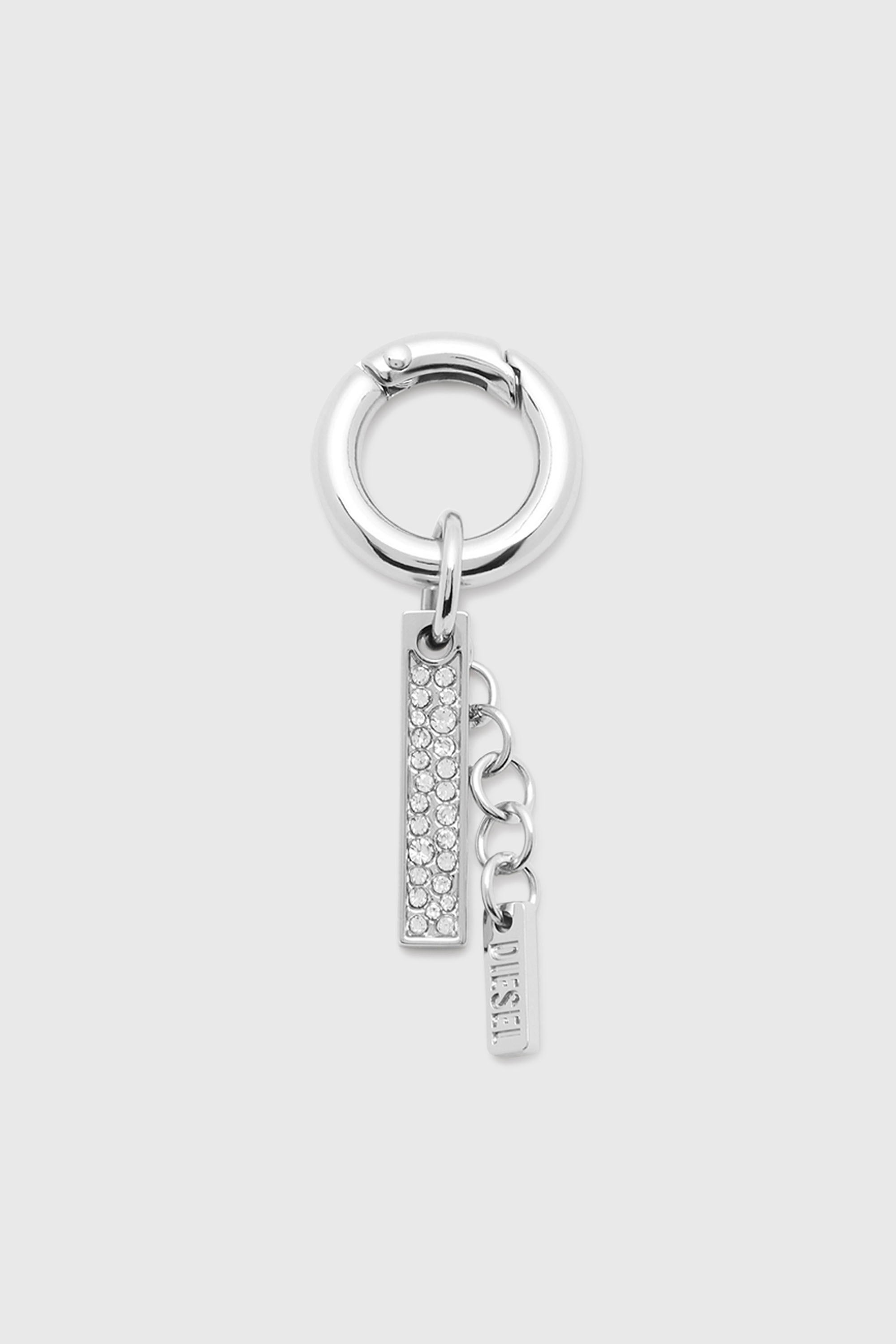 Diesel - CHARM-I, Charm in metallo con ciondolo di strass Unisex in Argento - 1