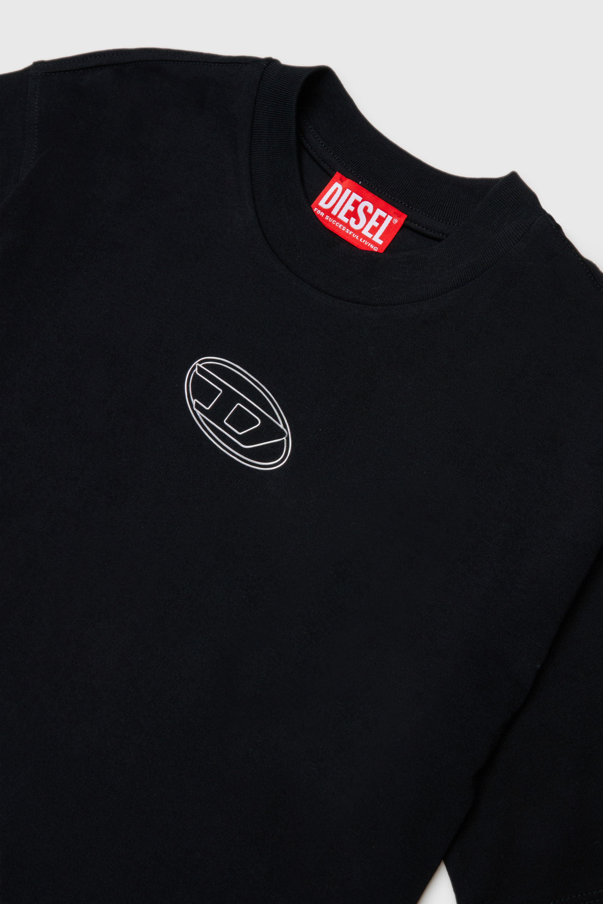Diesel - TLIXIN, T-shirt cropped con logo Oval D Donna in Nero - 3
