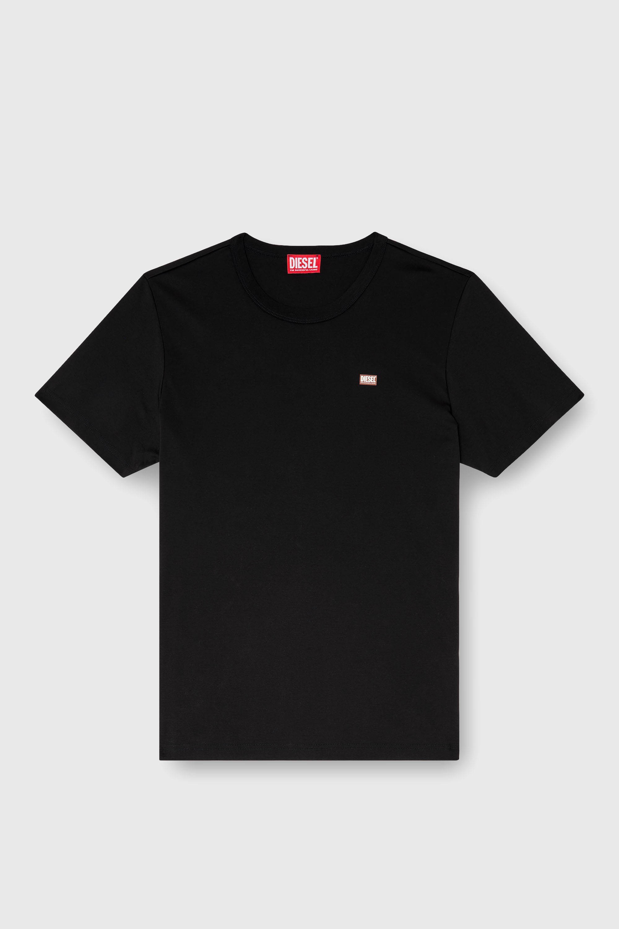 Diesel - T-MIEGOR-K77, T-shirt in cotone mercerizzato con mini logo Uomo in Nero - 2