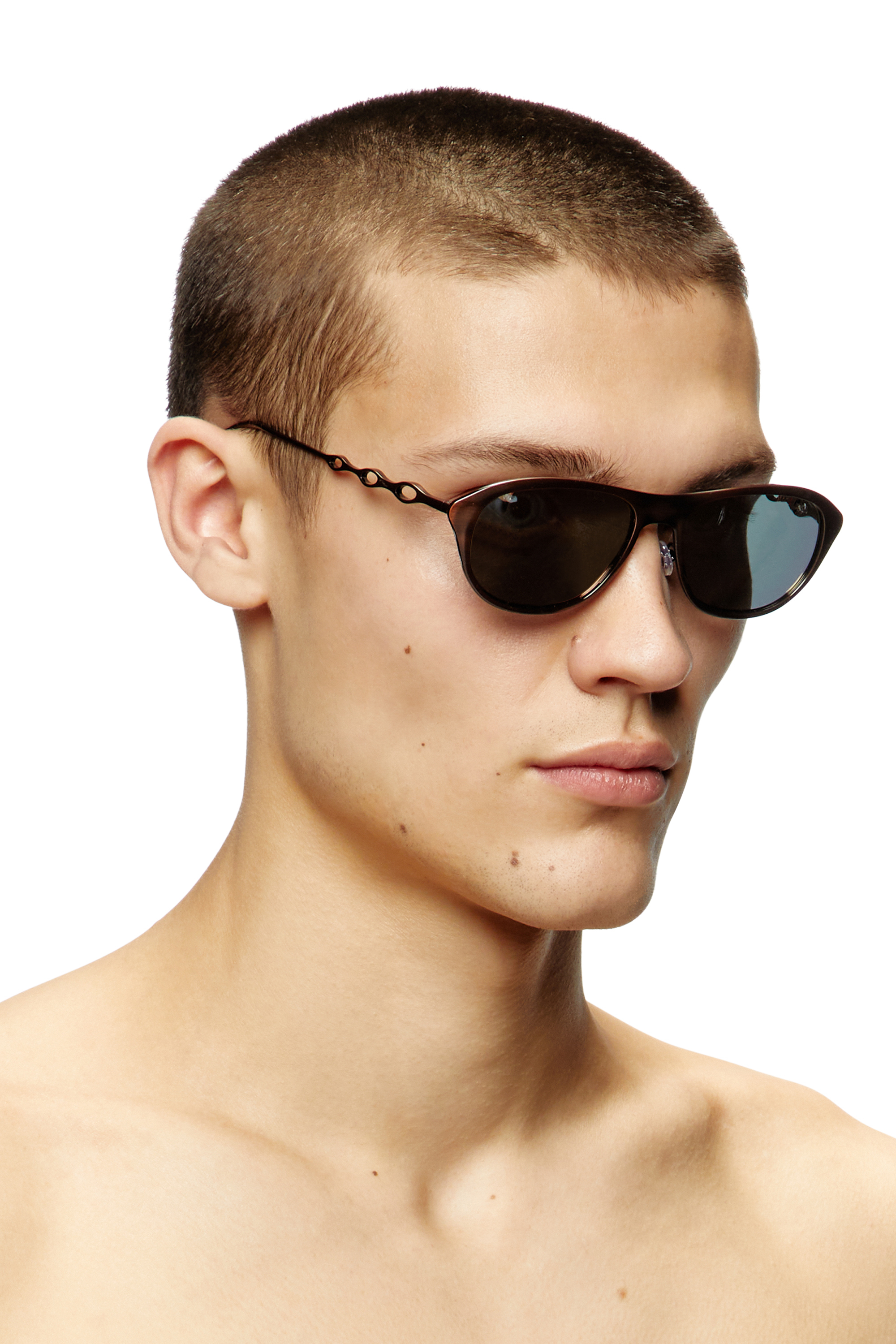 Diesel - 0DL1011, Occhiali da sole rettangolari Unisex in Oro - 4