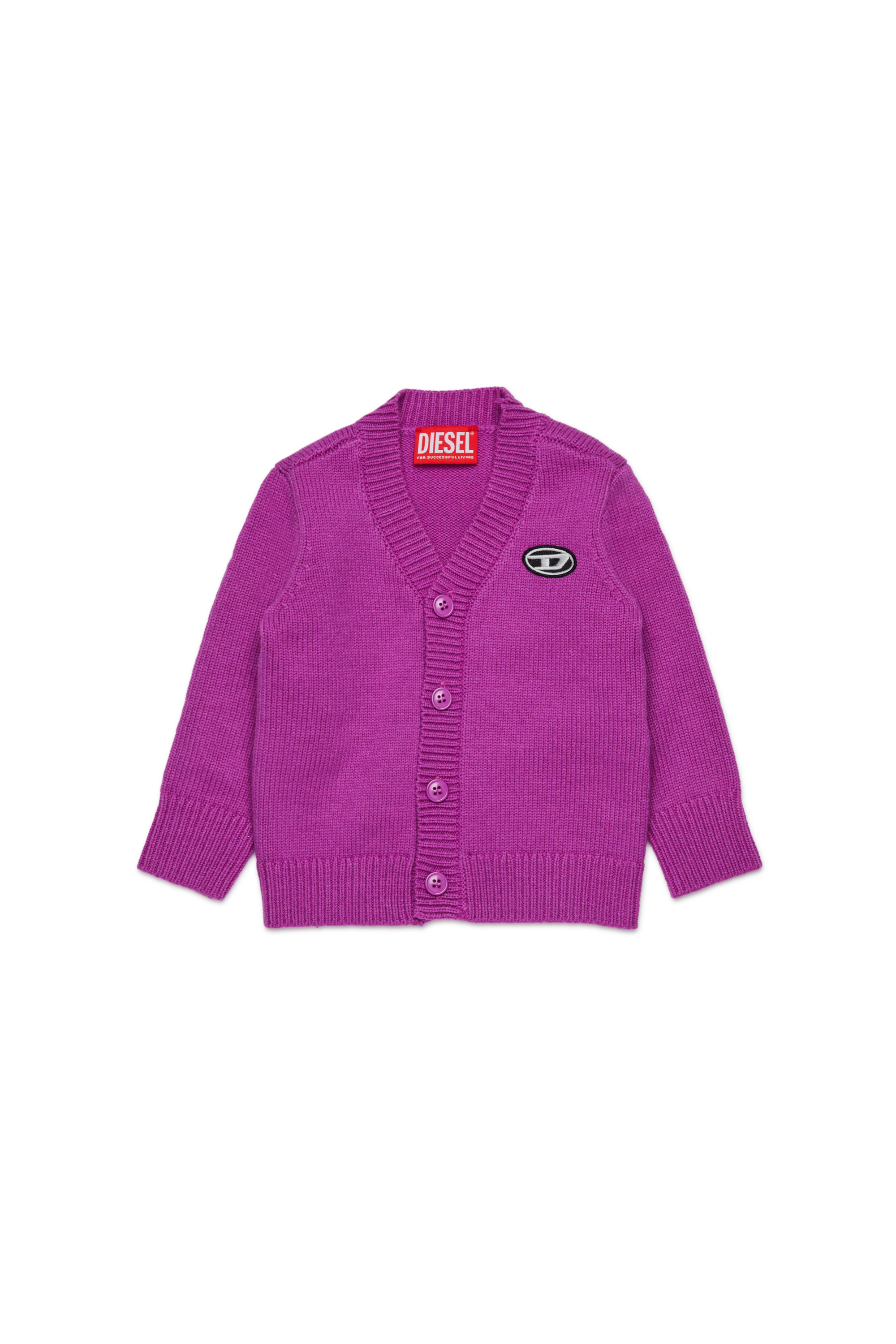 Diesel - KLONCARDIGANB, Cardigan in misto lana Unisex in Viola - 1