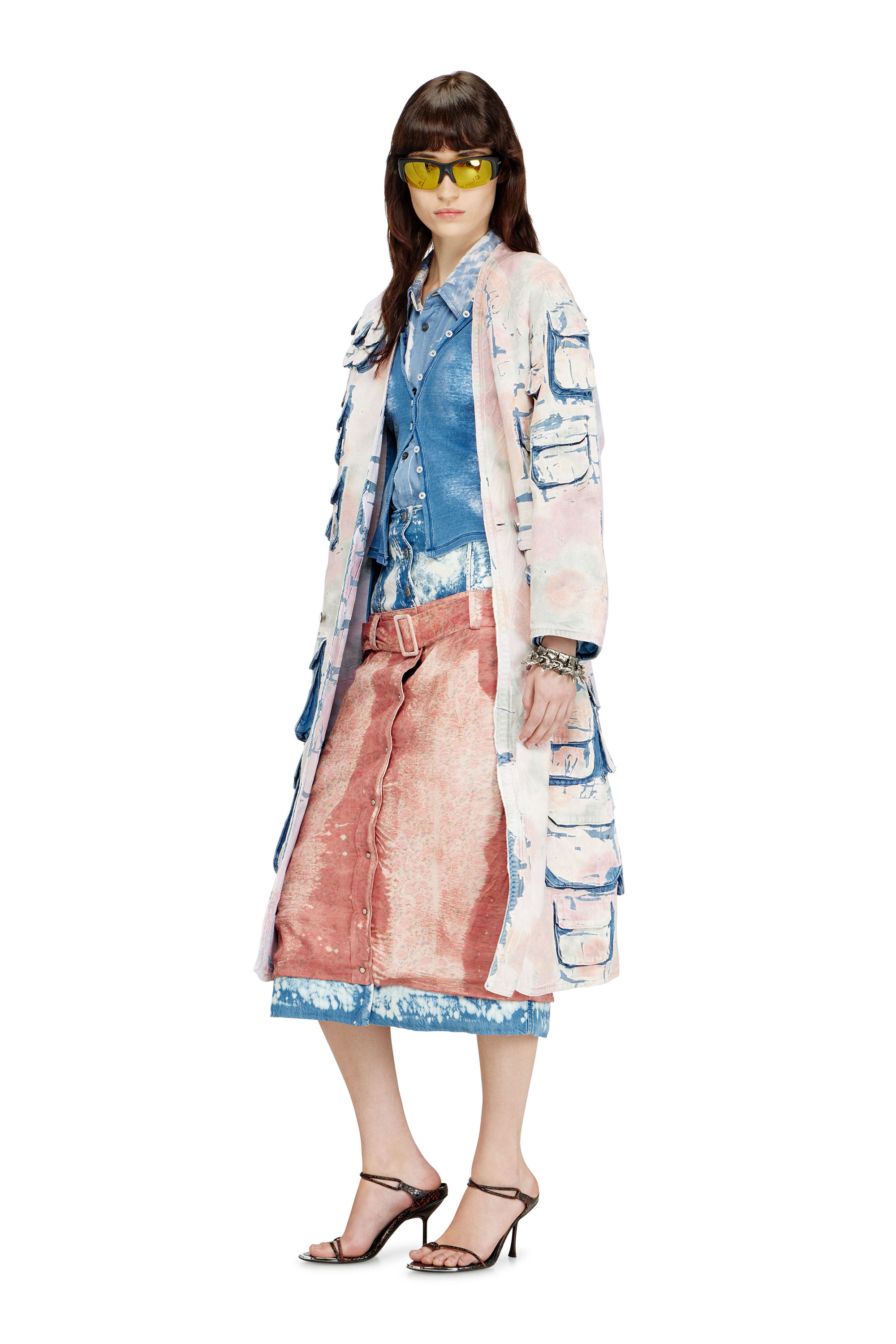 Diesel - DE-SELDOR-FSI, Cappotto in denim e jersey peel-off Donna in Multicolor - 1