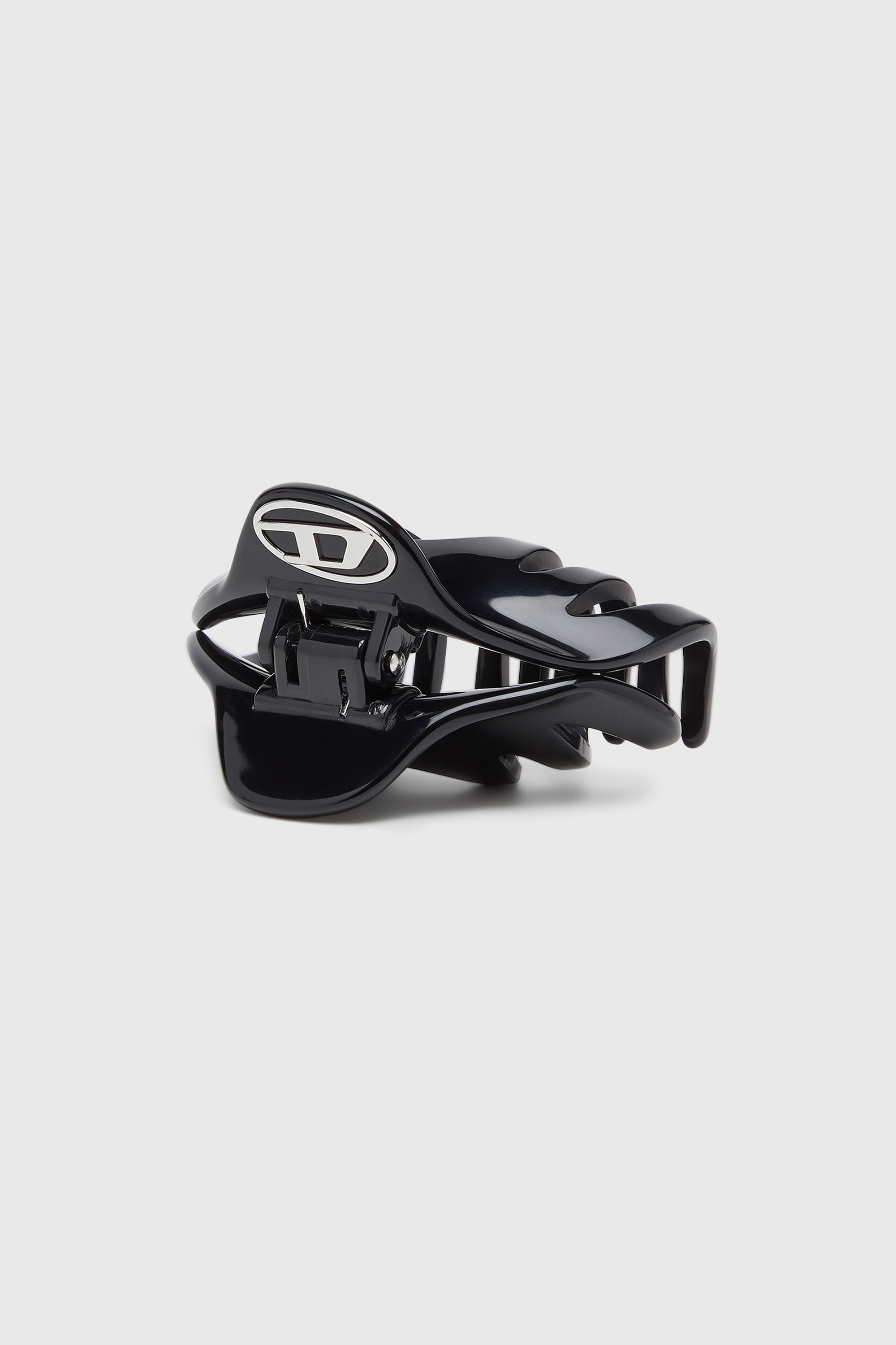 Diesel - TALON CLIP, Woman's Resin hair clip with Oval D logo in Black - 1