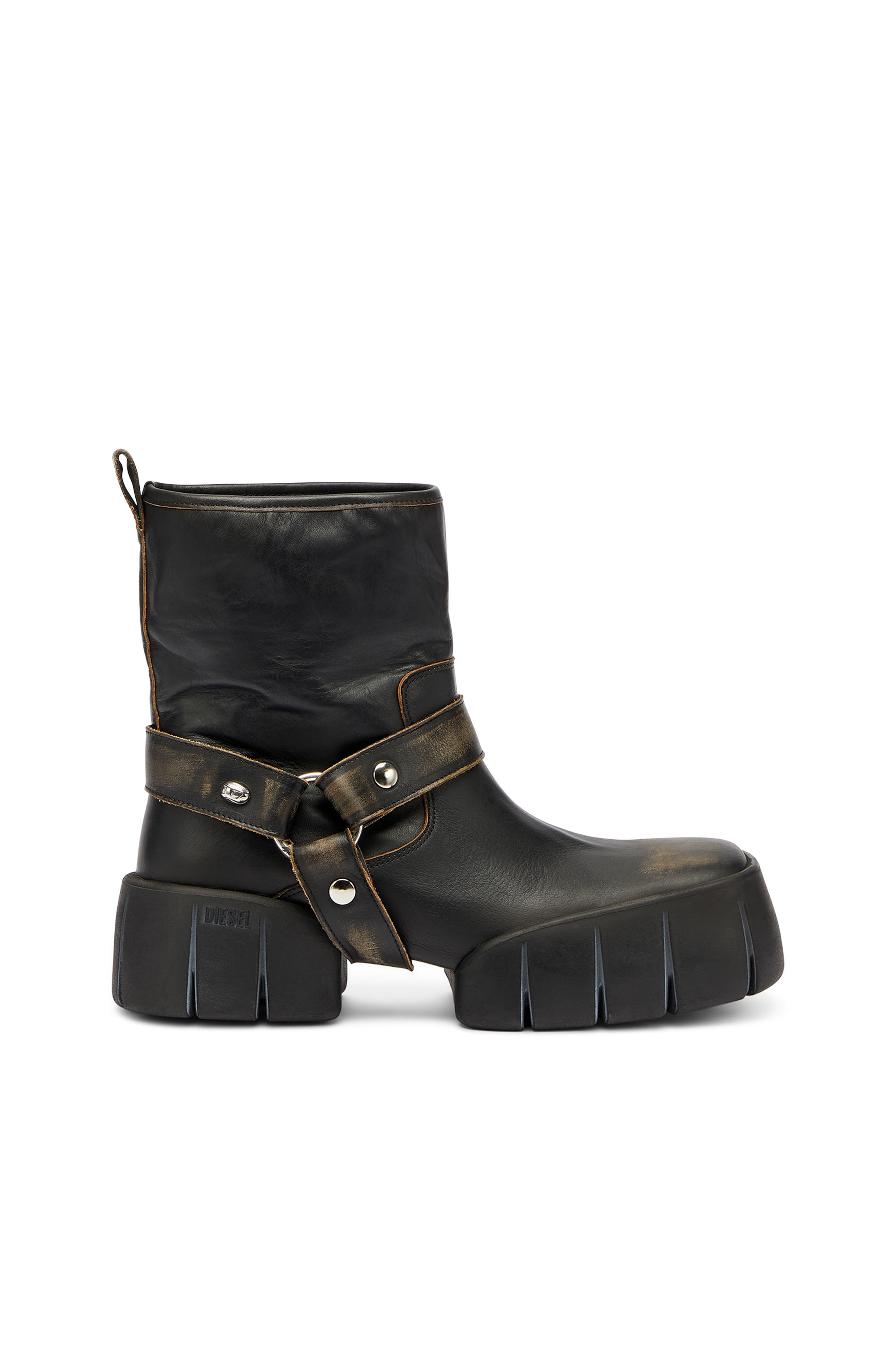 Diesel - D-TEX TU, D-Tex - Stivali biker in pelle effetto distressed Uomo in ToBeDefined - 1