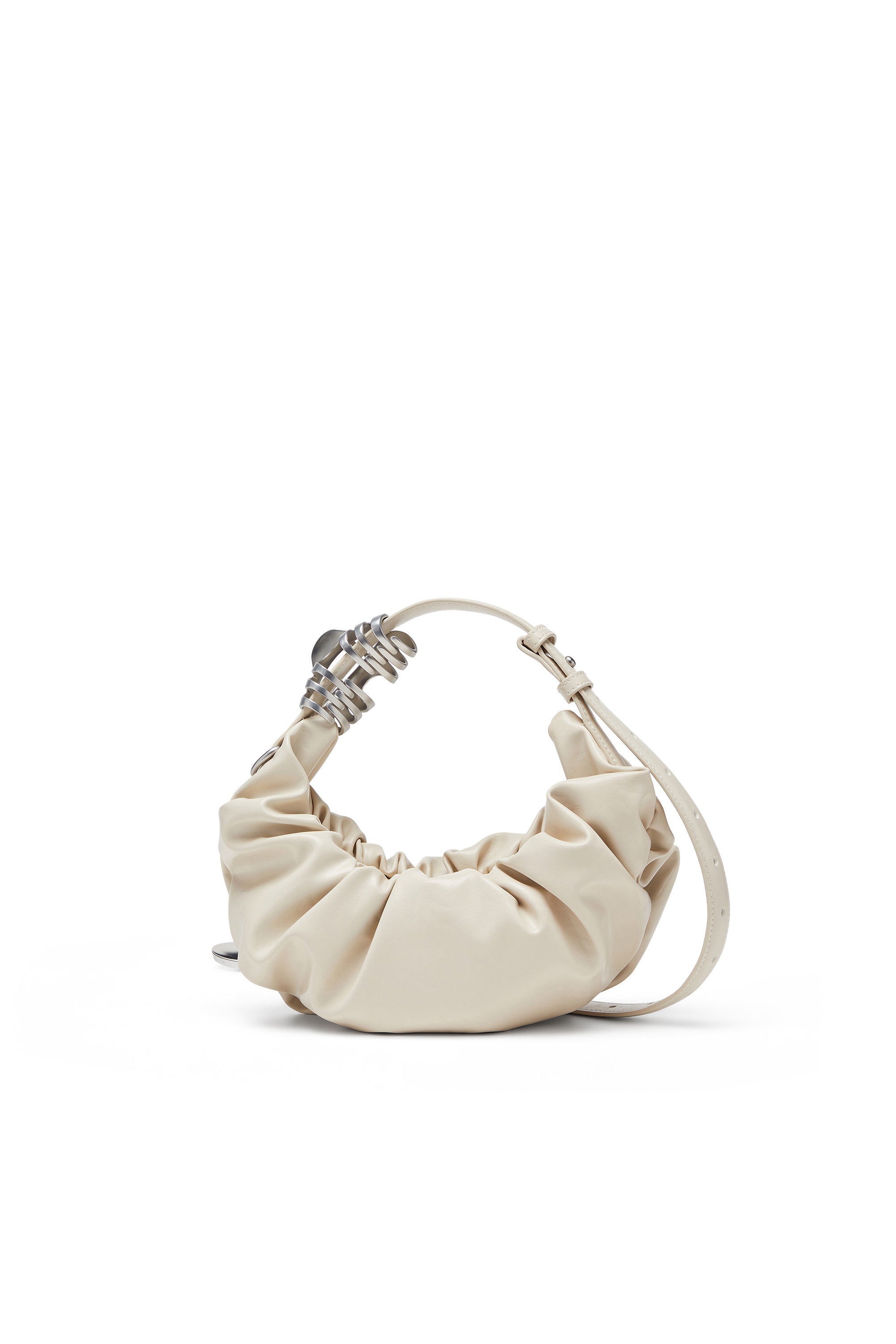 Diesel - GRAB-D HOBO S, Grab-D-Borsa hobo piccola arricciata Donna in Bianco - 2