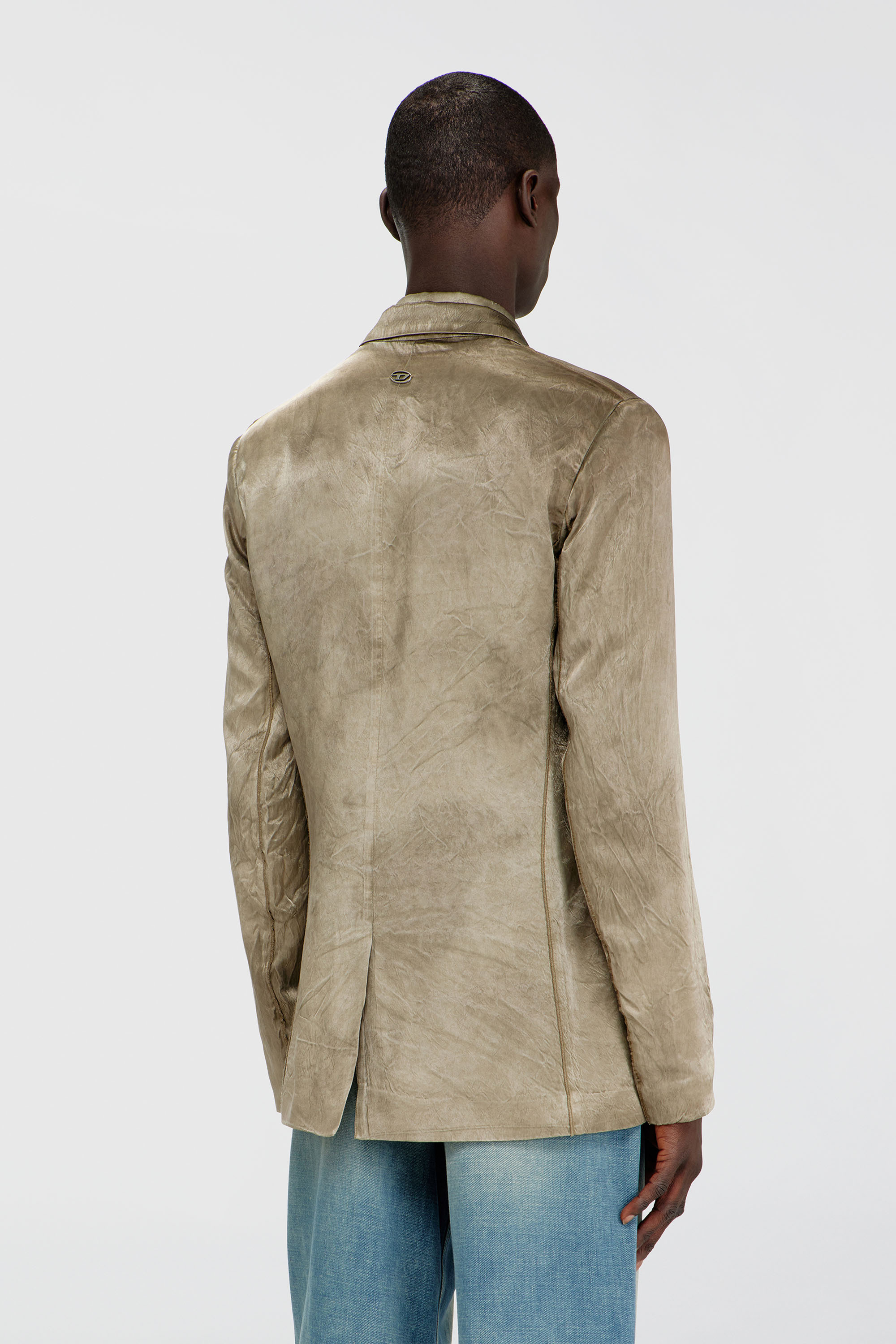 Diesel - J-ANDRE, Blazer in raso stropicciato Uomo in Marrone - 4