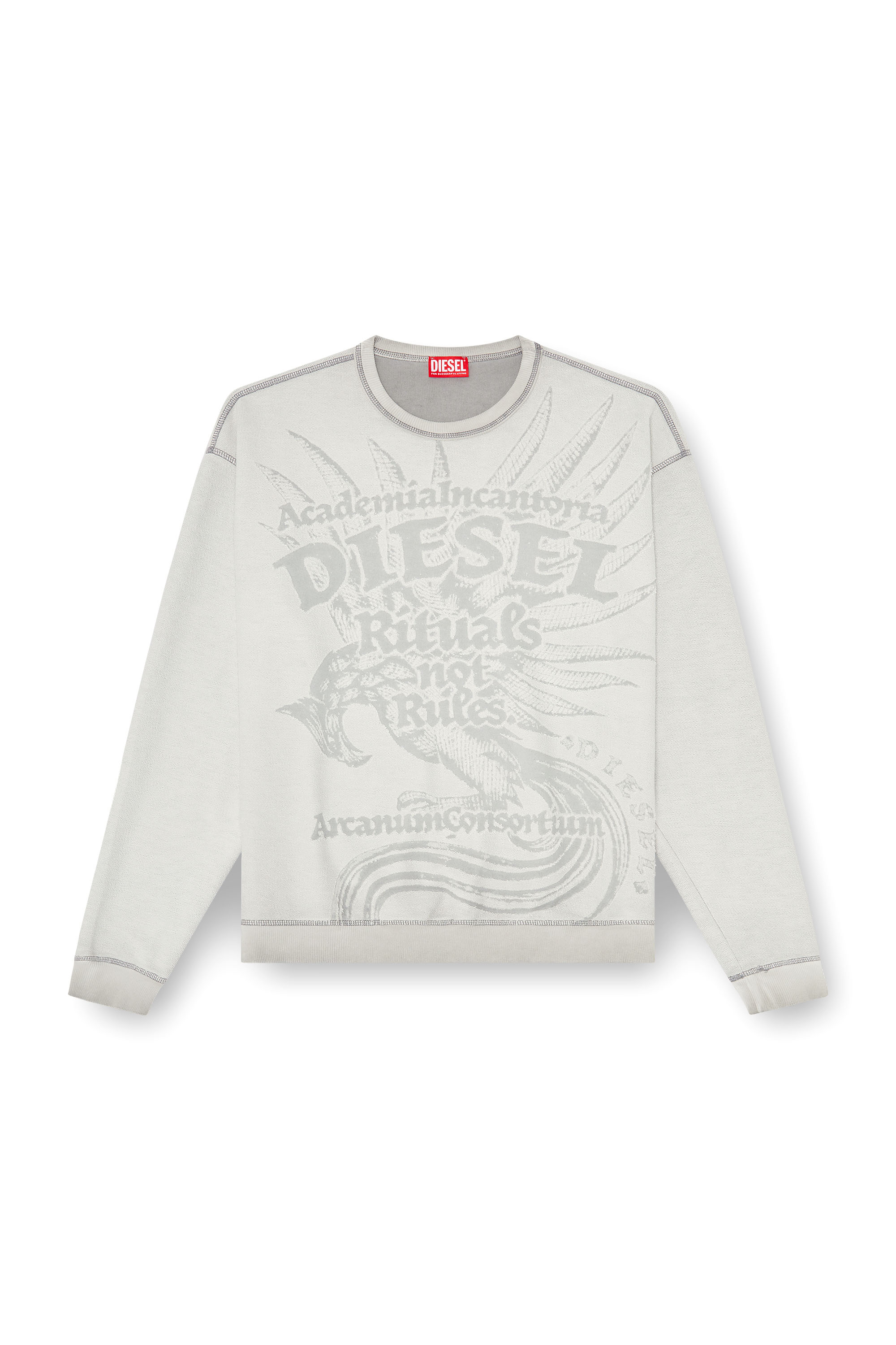 Diesel - S-ARON-RAW, Felpa con stampa d&eacute;vor&eacute; Uomo in ToBeDefined - 2