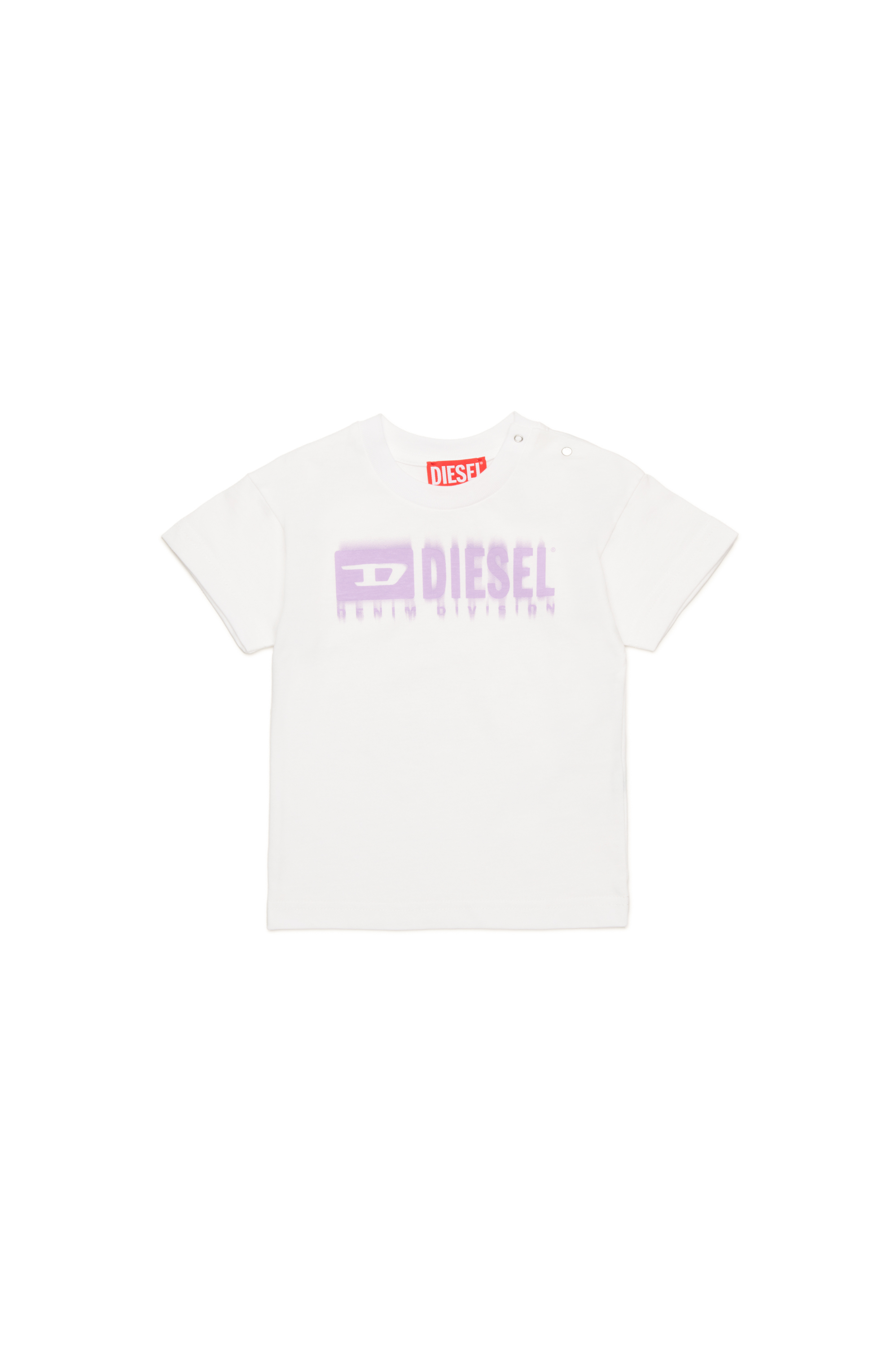 Diesel - TDIEGORL6MAB, T-shirt con logo sbavato Unisex in Bianco - 1