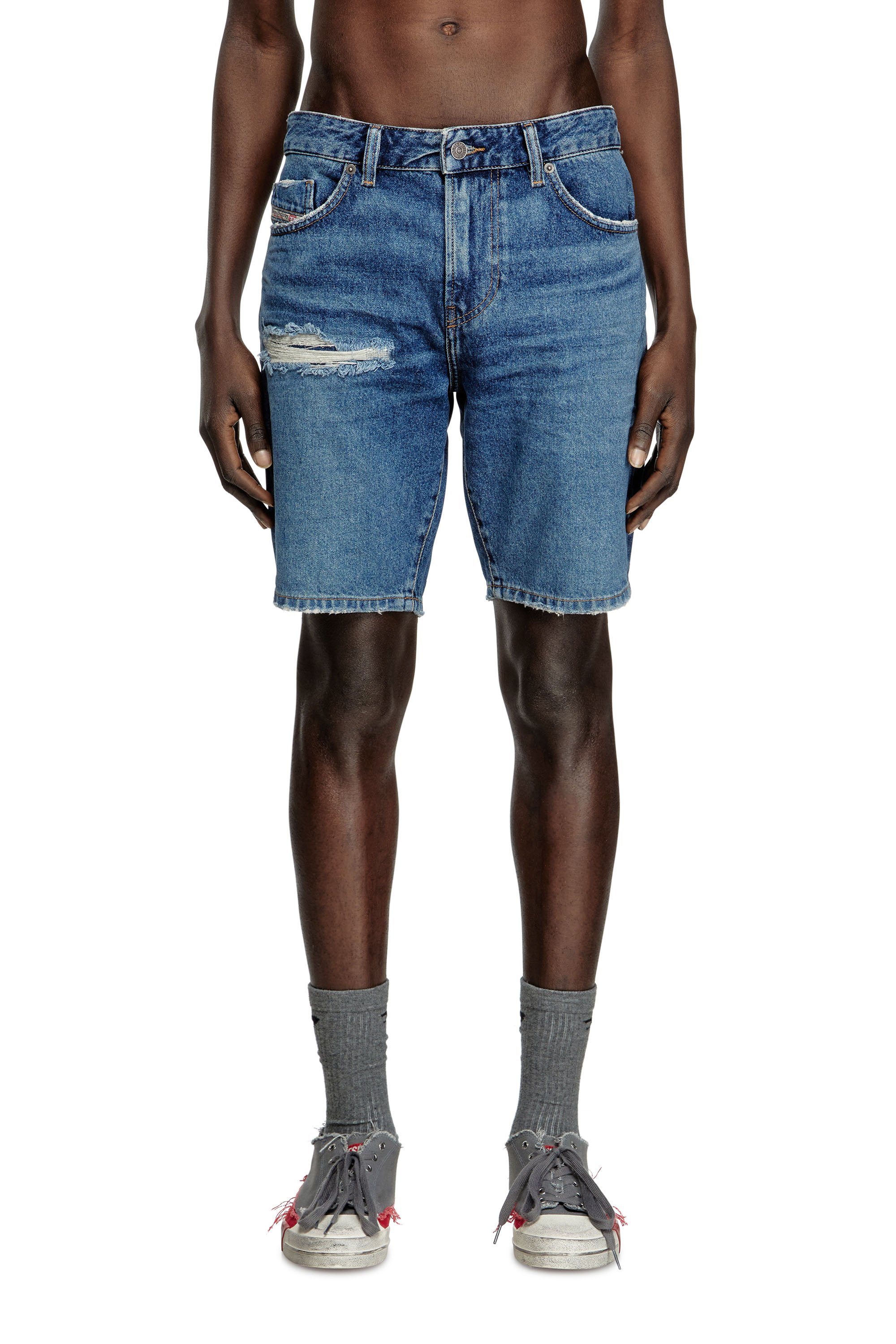 Diesel - D-FIN, Short slim in denim Uomo in Blu - 1