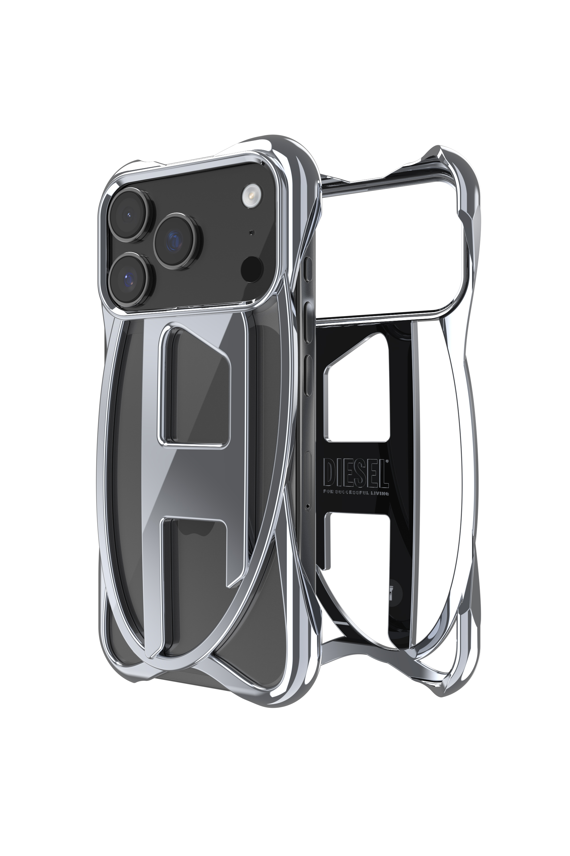 Diesel - 60445  D FRAME CASE, Custodia Caged D lucida per iPhone 17 Pro Unisex in Grigio - 1