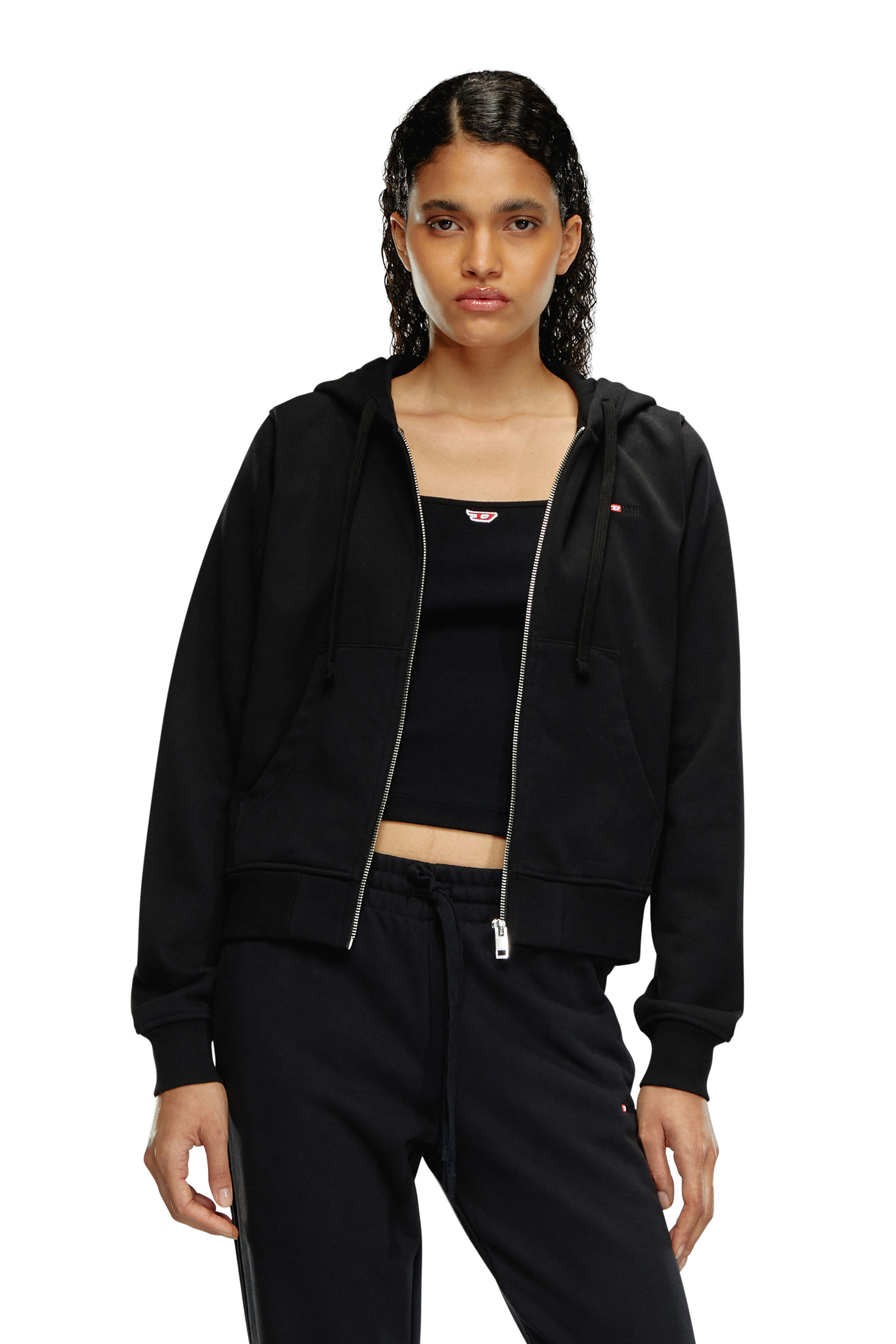 Diesel - F-REGGY-HOOD-ZIP-MICRODIV, Nero - Image 1