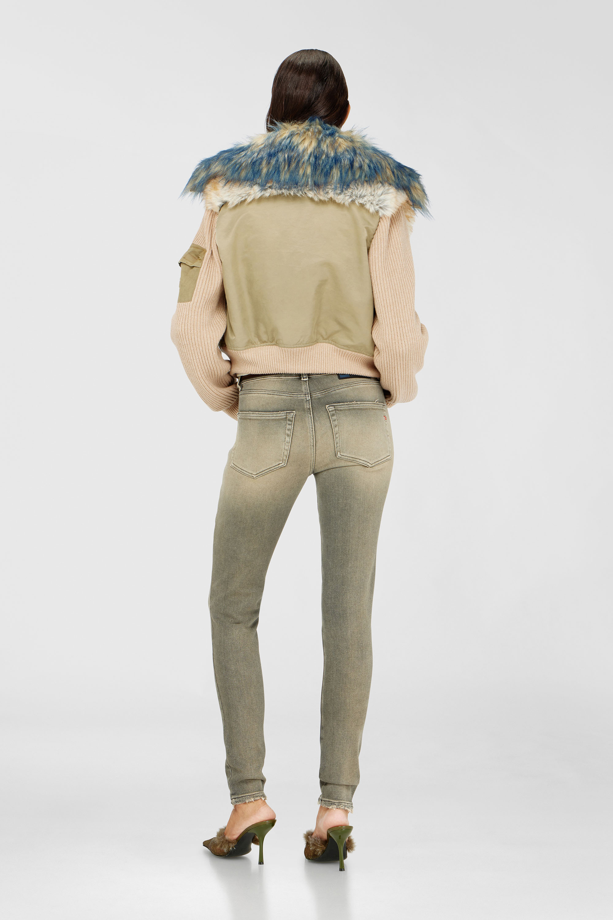 Diesel - Skinny Jeans 2017 Slandy 09P32 Donna, Grigio - Image 3