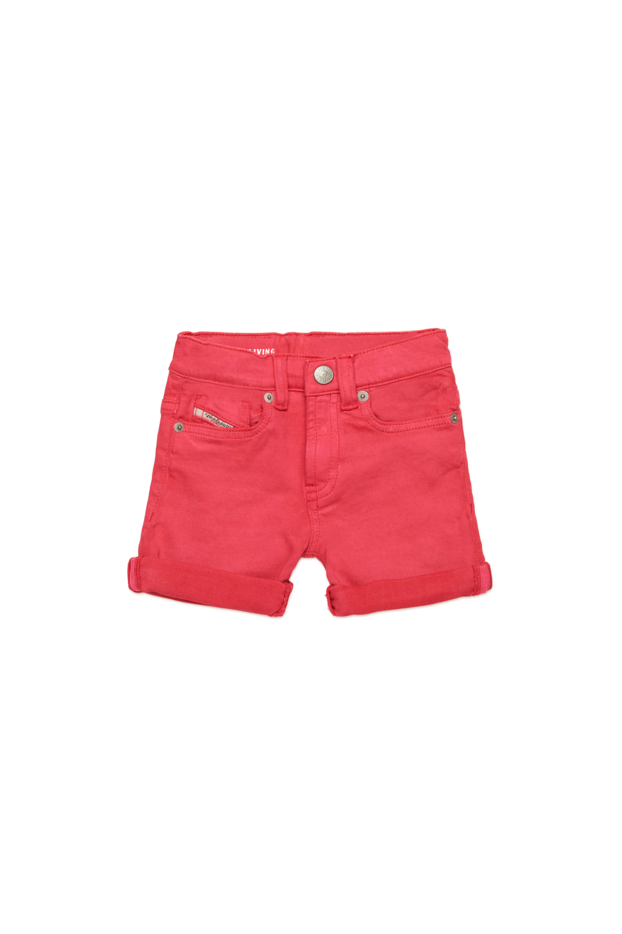 Diesel - PGALLYB JJJ, Shorts colorati in tessuto JoggJeans con risvolti Unisex in Rosa - 1