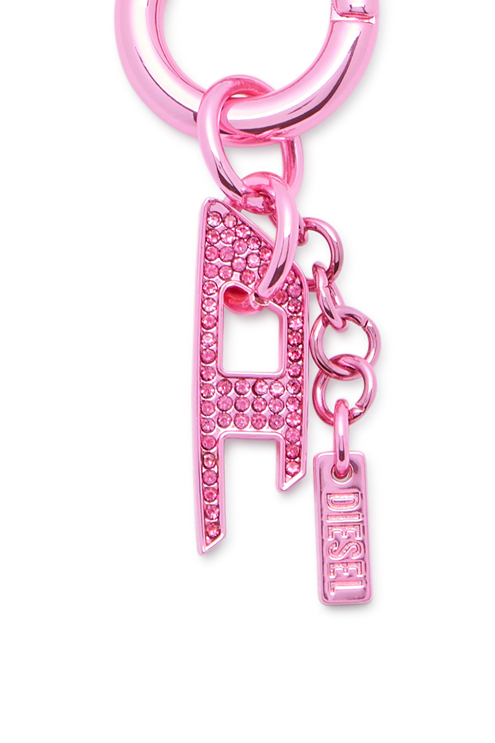 Diesel - CHARM-D, Charm in metallo con charm D di strass Unisex in Rosa - 3