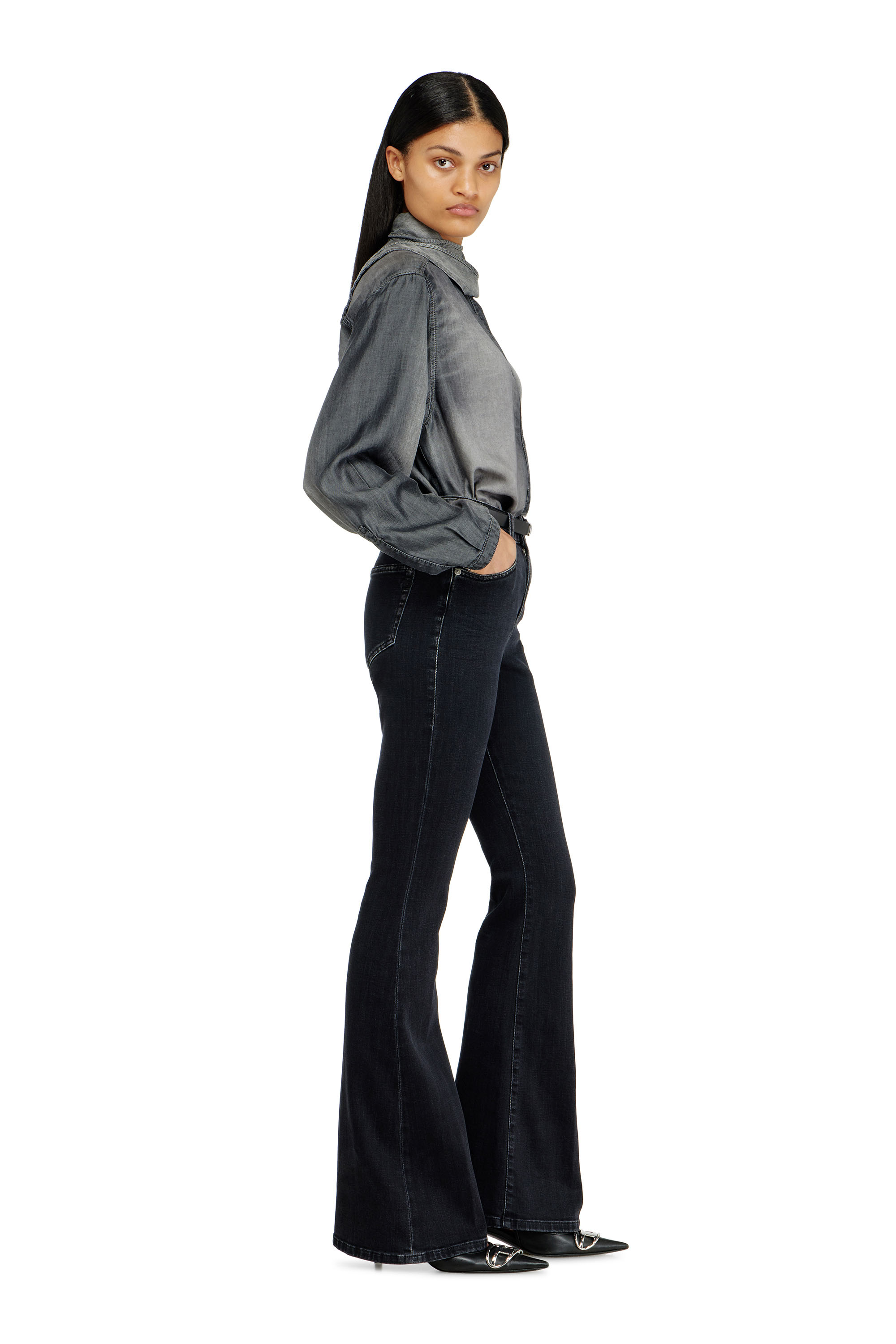 Diesel - Woman's Bootcut Jeans 1973 D-Partt 09P75, Black/Dark grey - 1