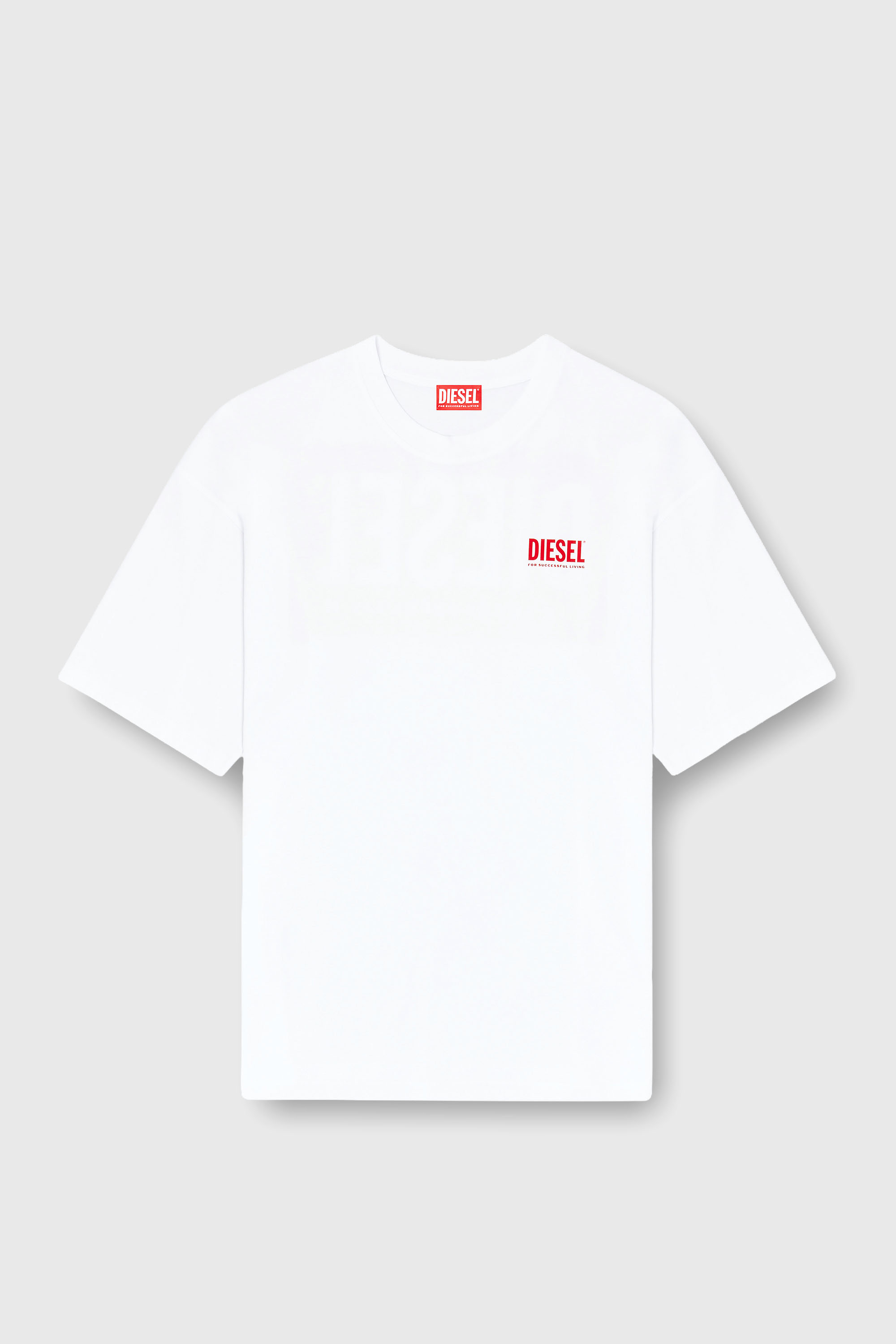 Diesel - T-BOXT-BISK, T-shirt in cotone con stampa Diesel Biscotto Uomo in Bianco - 2