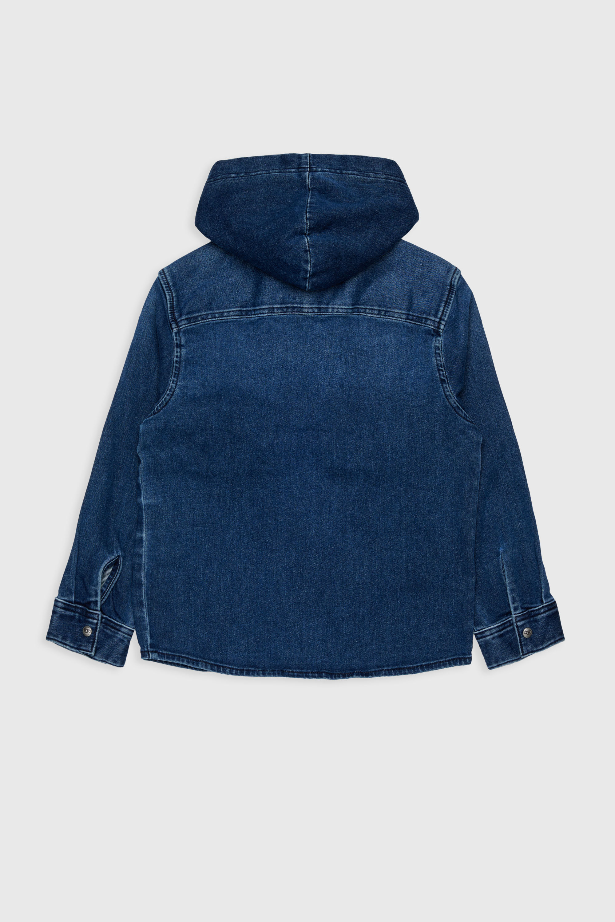 Diesel - CAMPS-OVER JJJ, Hooded shirt in effetto shadow JoggJeans Uomo in Blu - 2