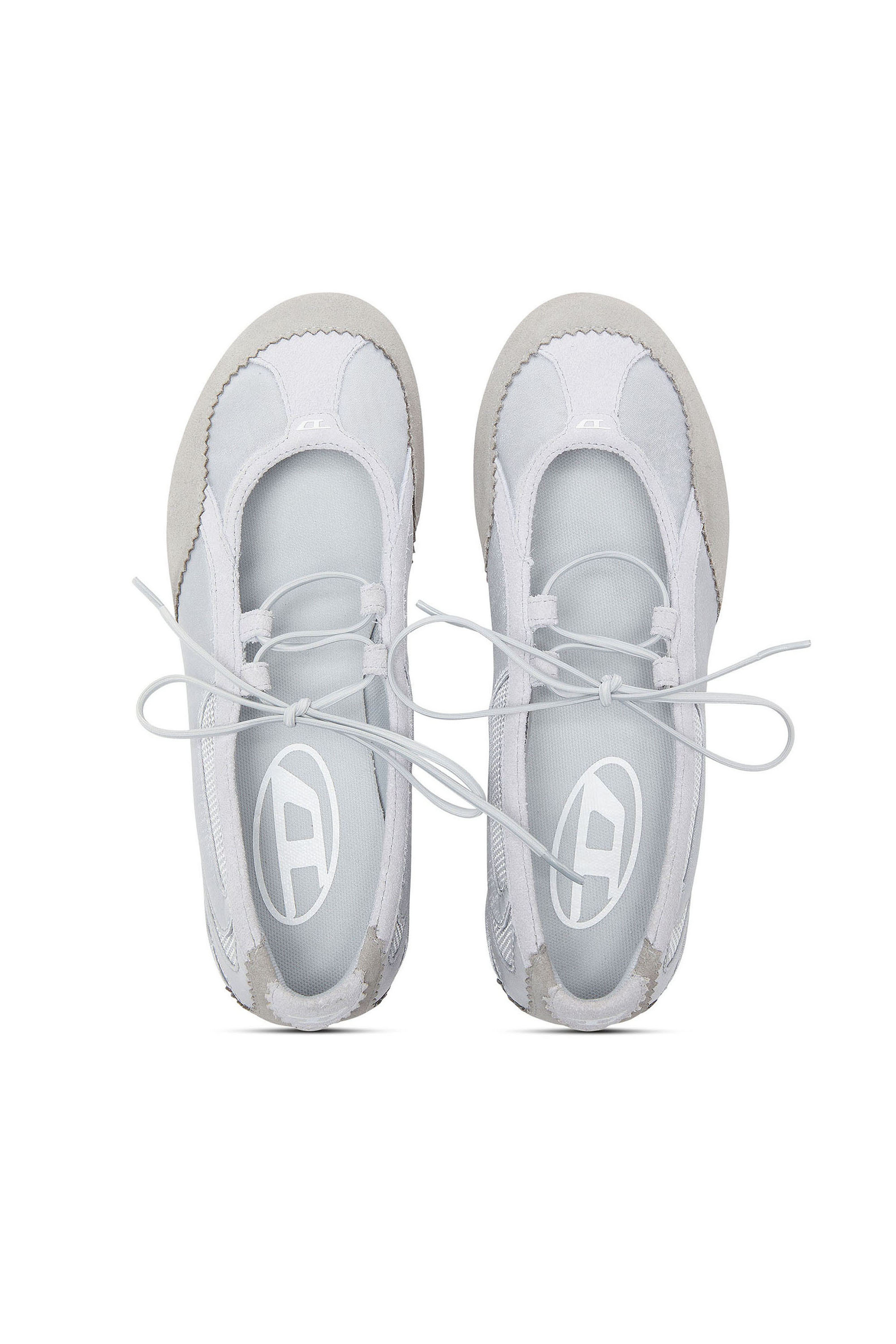 Diesel - D-MILE BALLERINA LACE UP II W, D-Mile - Ballerine in pelle e mesh Donna in Blu - 4