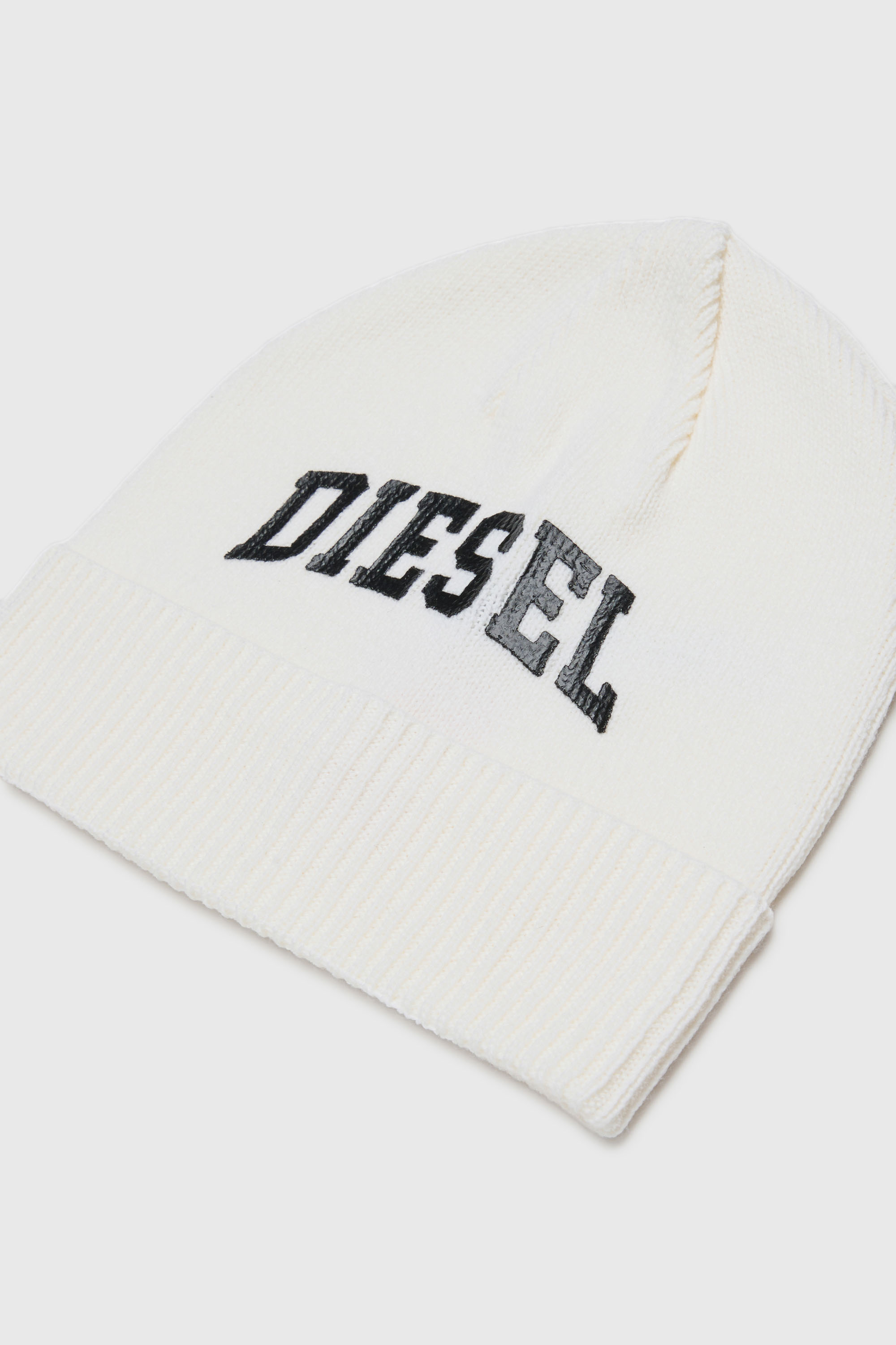 Diesel - FBAND, Berretto in misto lana con logo Unisex in Bianco - 3