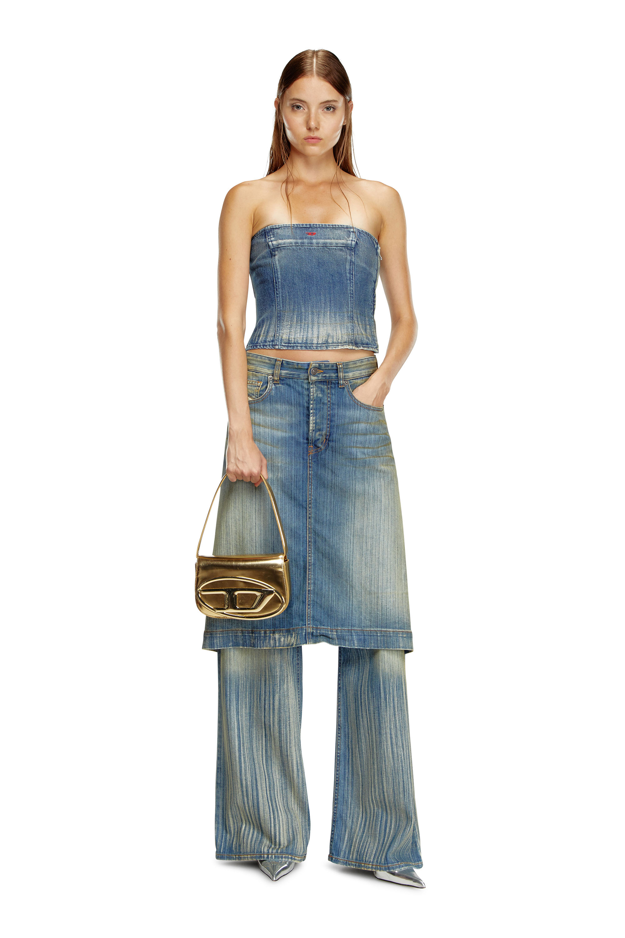 Diesel - 1DR, 1DR-Iconica borsa a spalla in pelle specchiata Donna in Oro - 6