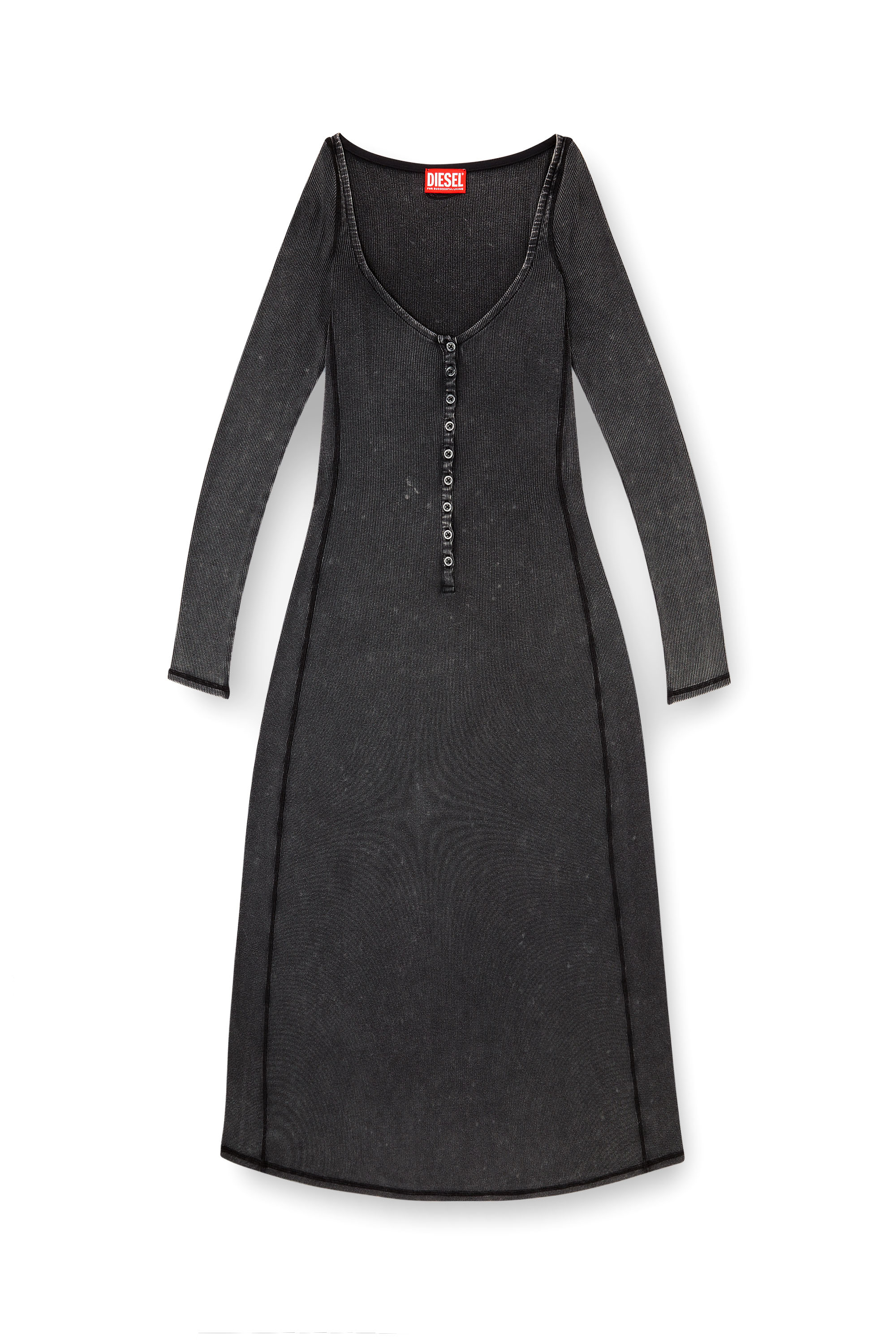 Diesel - D-LEY, Abito midi in jersey a coste sfumato Donna in ToBeDefined - 1