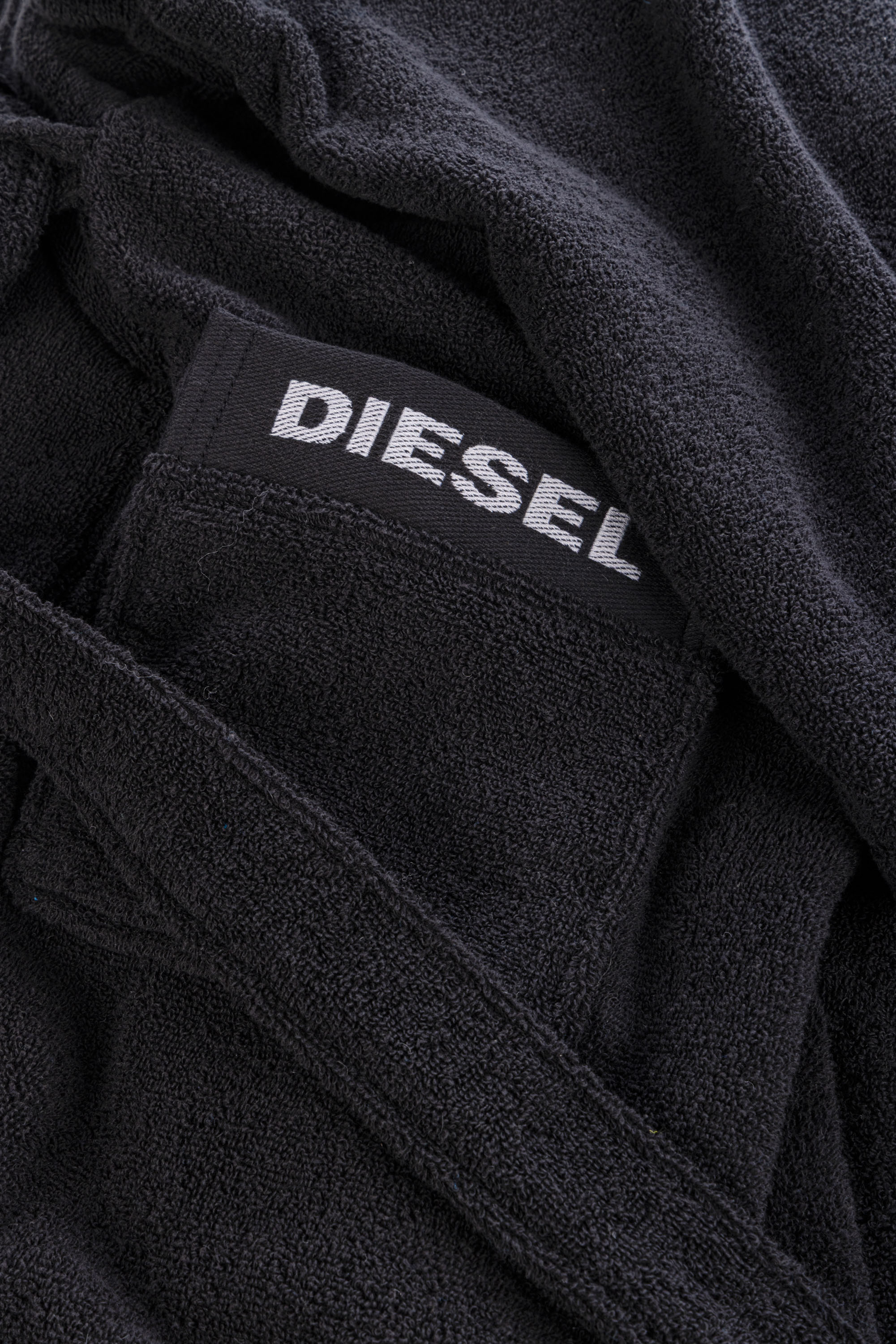 Diesel - 1015105 LOGO-COTTON BATHROBE SIZE S BLAC, Accappatoio in Spugna di Cotone, taglia S Unisex in Nero - 2