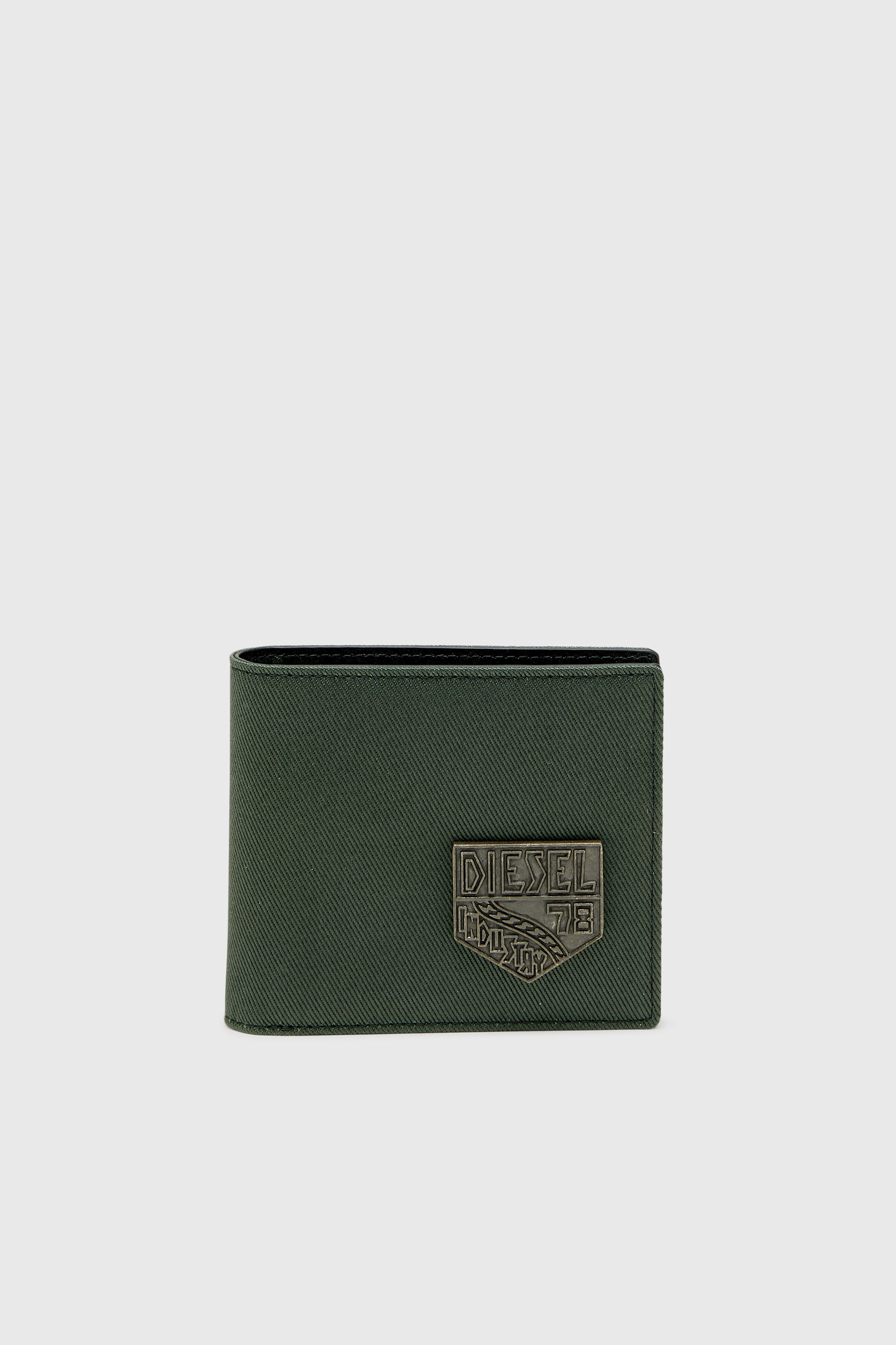Diesel - D-PACK BI FOLD COIN 3D, Portafoglio piccolo bi-fold con patch Diesel Uomo in Verde - 1