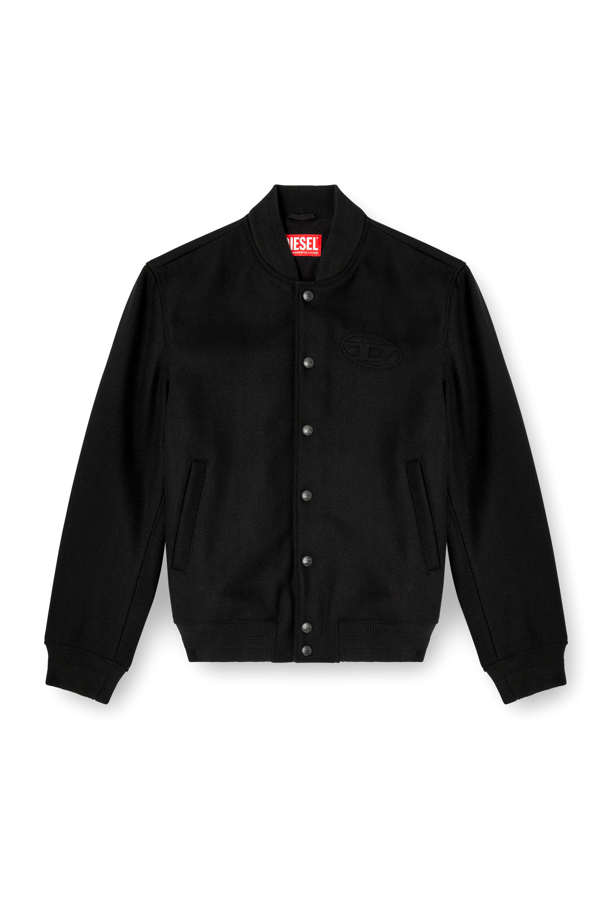 Diesel - J-ARRY, Giacca bomber imbottita in misto lana Uomo in Nero - 3