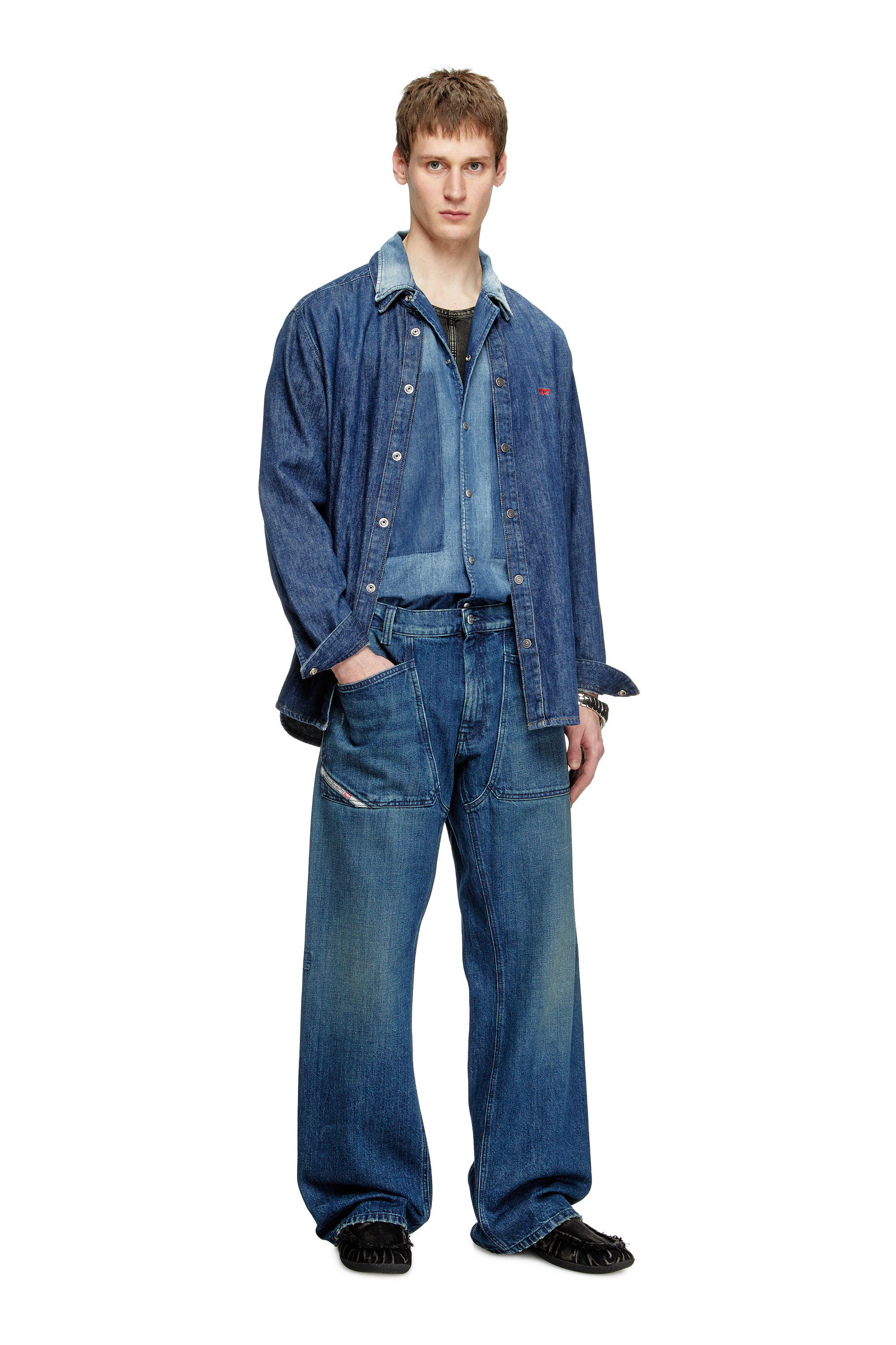 Diesel - Relaxed Jeans D-Zeta 0DBDS Uomo, Blu Scuro - Image 2