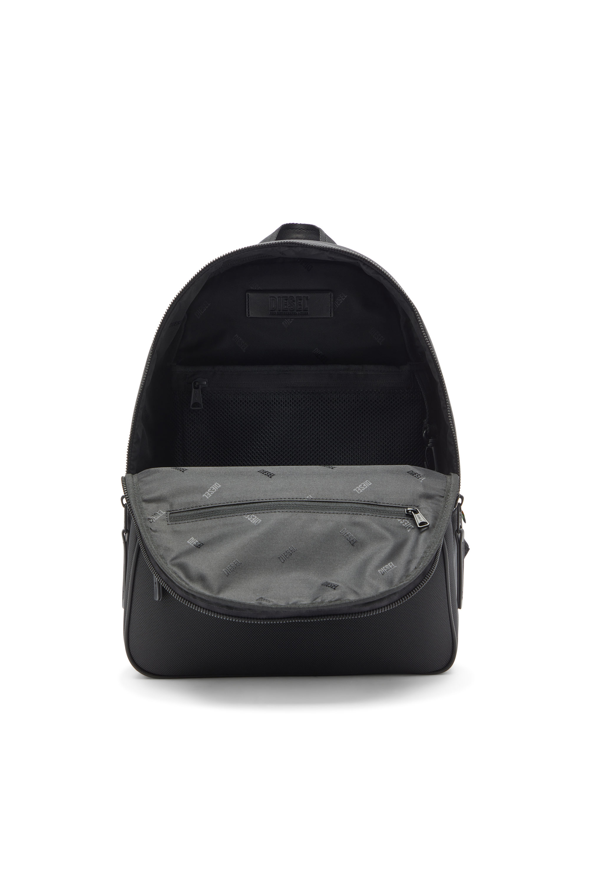 Diesel - HOLI-D BACKPACK M, Holi-D - Zaino in nylon con Logo Oval D Unisex in Nero - 4