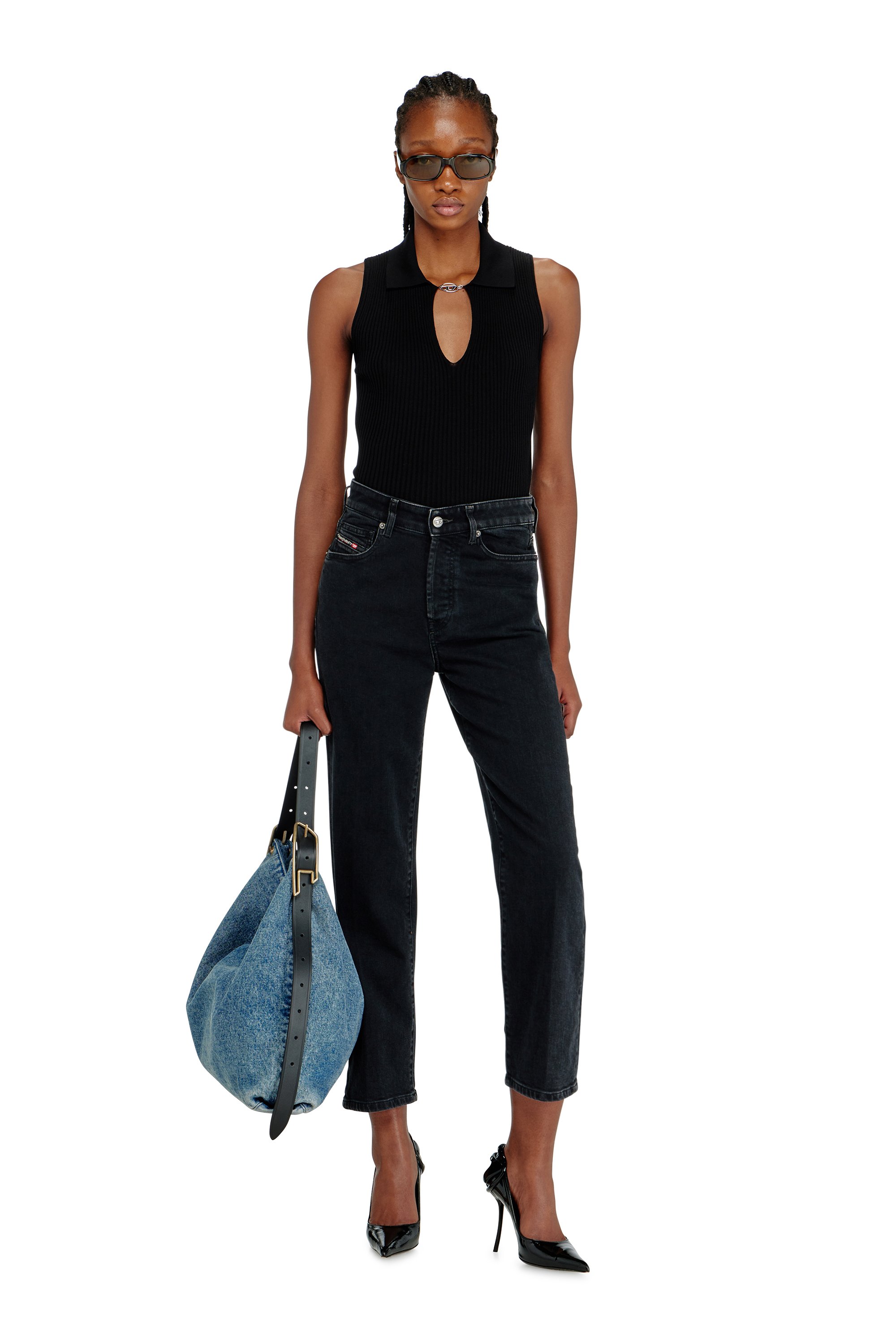 Diesel - Regular Jeans 1981 D-Went 09N89 Donna, Nero/Grigio scuro - Image 1