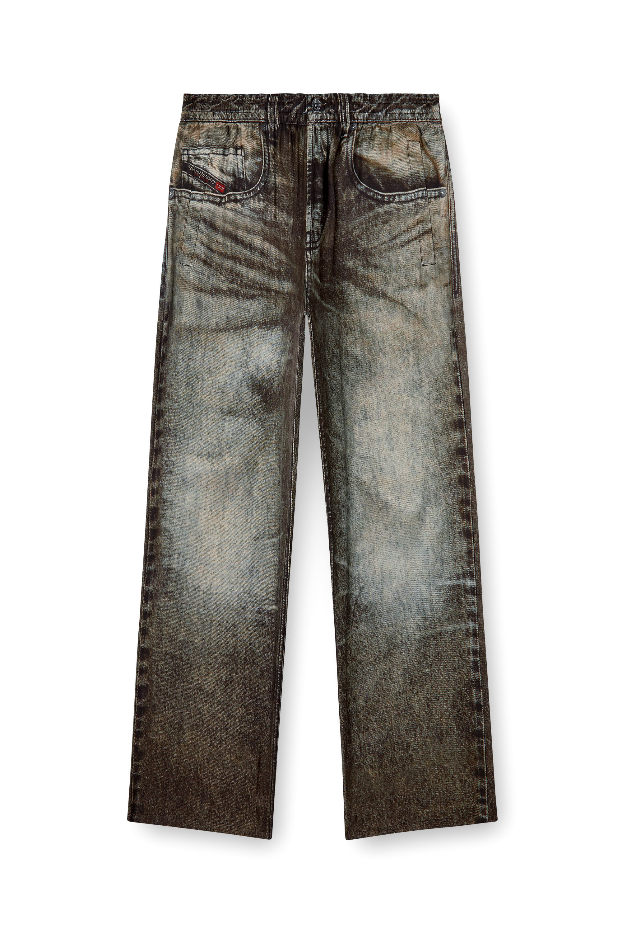 Diesel - P-THECK-LKCT, Man's Elasticated pants in denim-look viscose in null - 3
