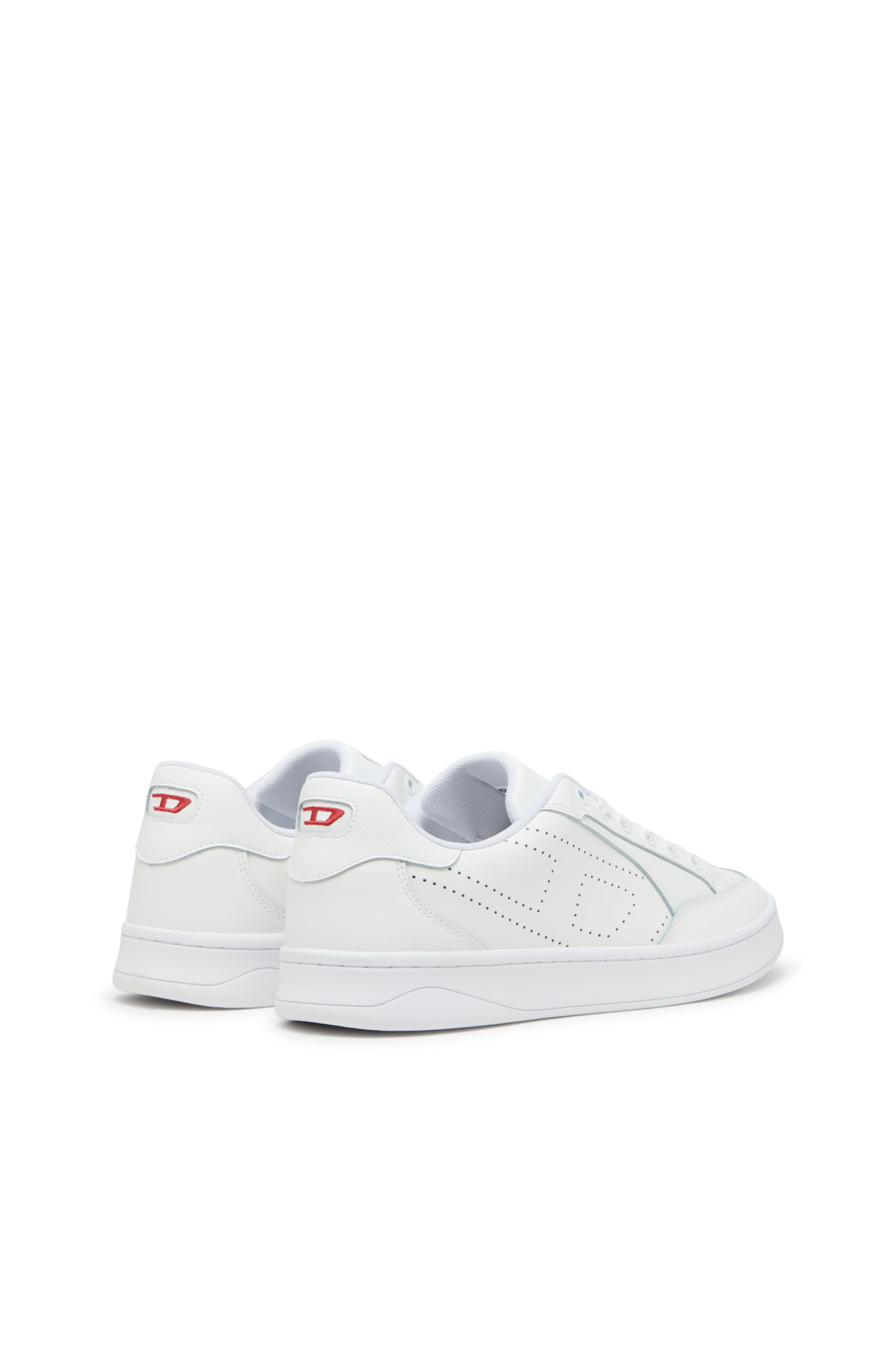 Diesel - S-DAKOTA LOW, Sneaker in pelle con logo perforato Uomo in Bianco - 3