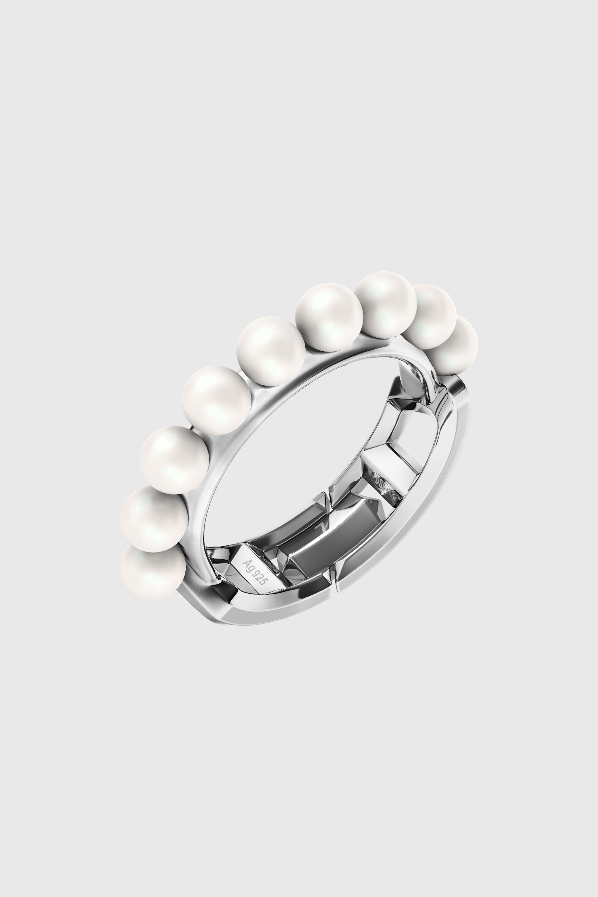 Anello in argento sterling e perla