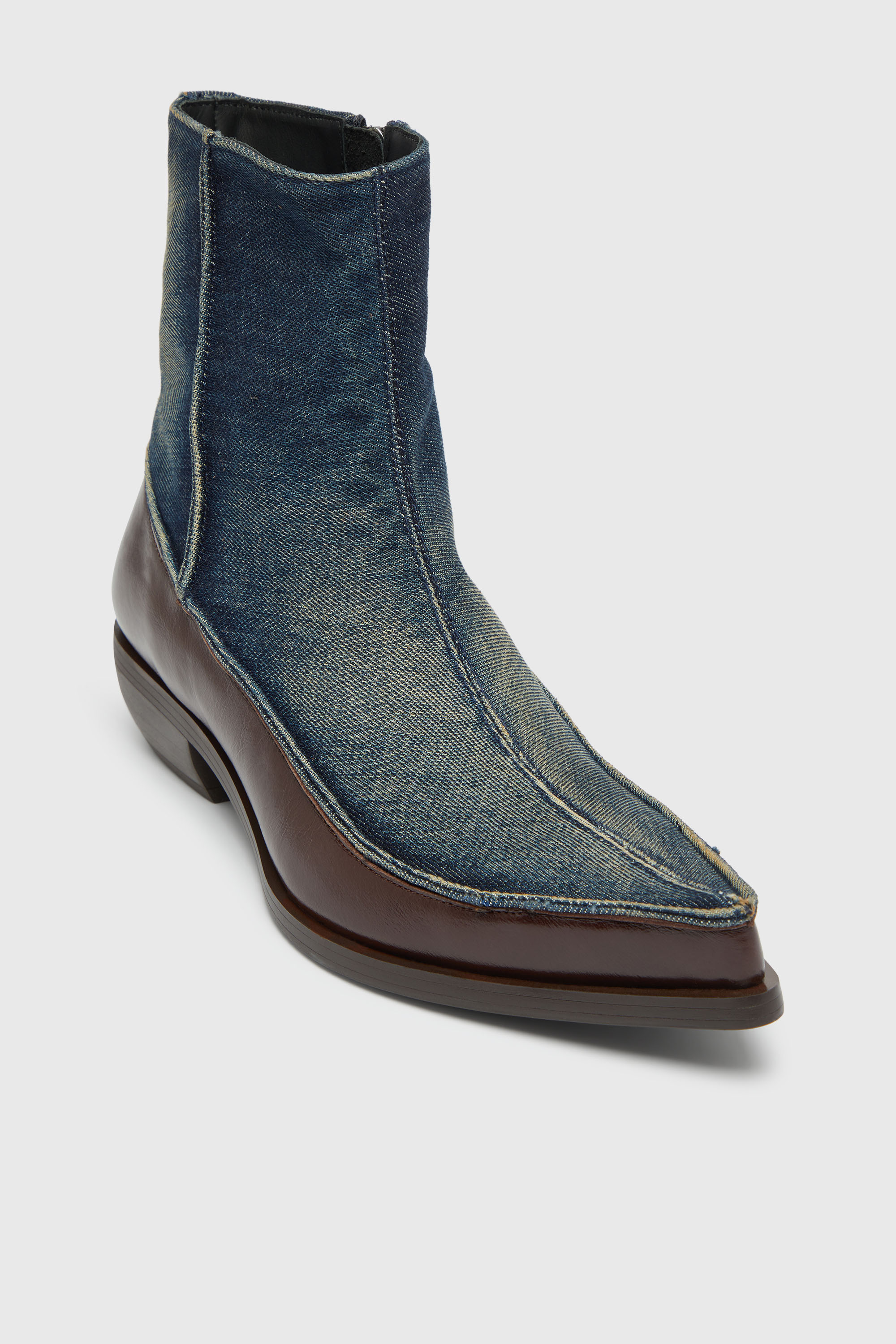 Diesel - D-FRIDO-30-TR, D-Frido-Stivaletti in pelle e denim Uomo in ToBeDefined - 6