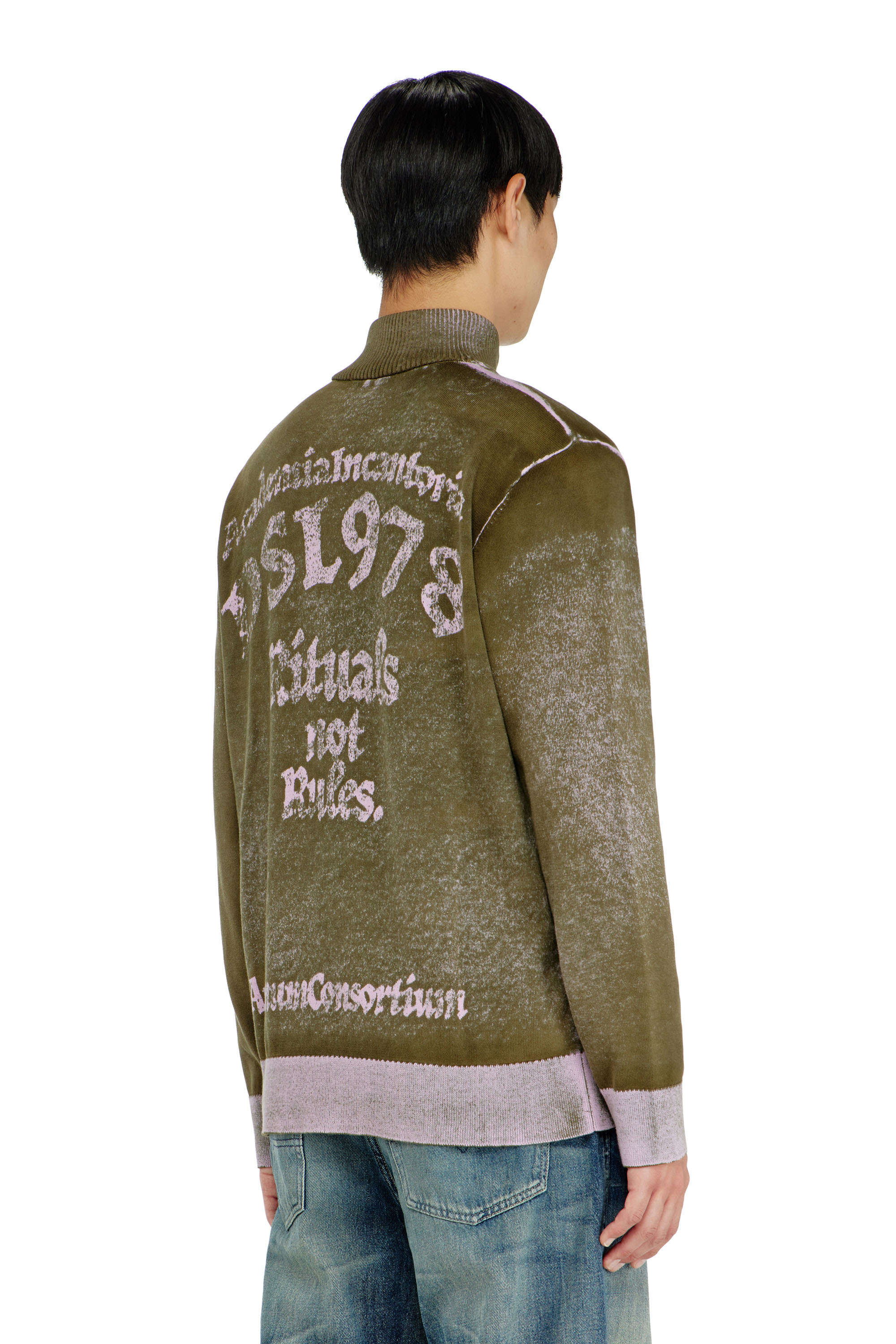 Diesel - K-LAUTARE, Maglia half-zip lavorata con motivo grifone Uomo in ToBeDefined - 4
