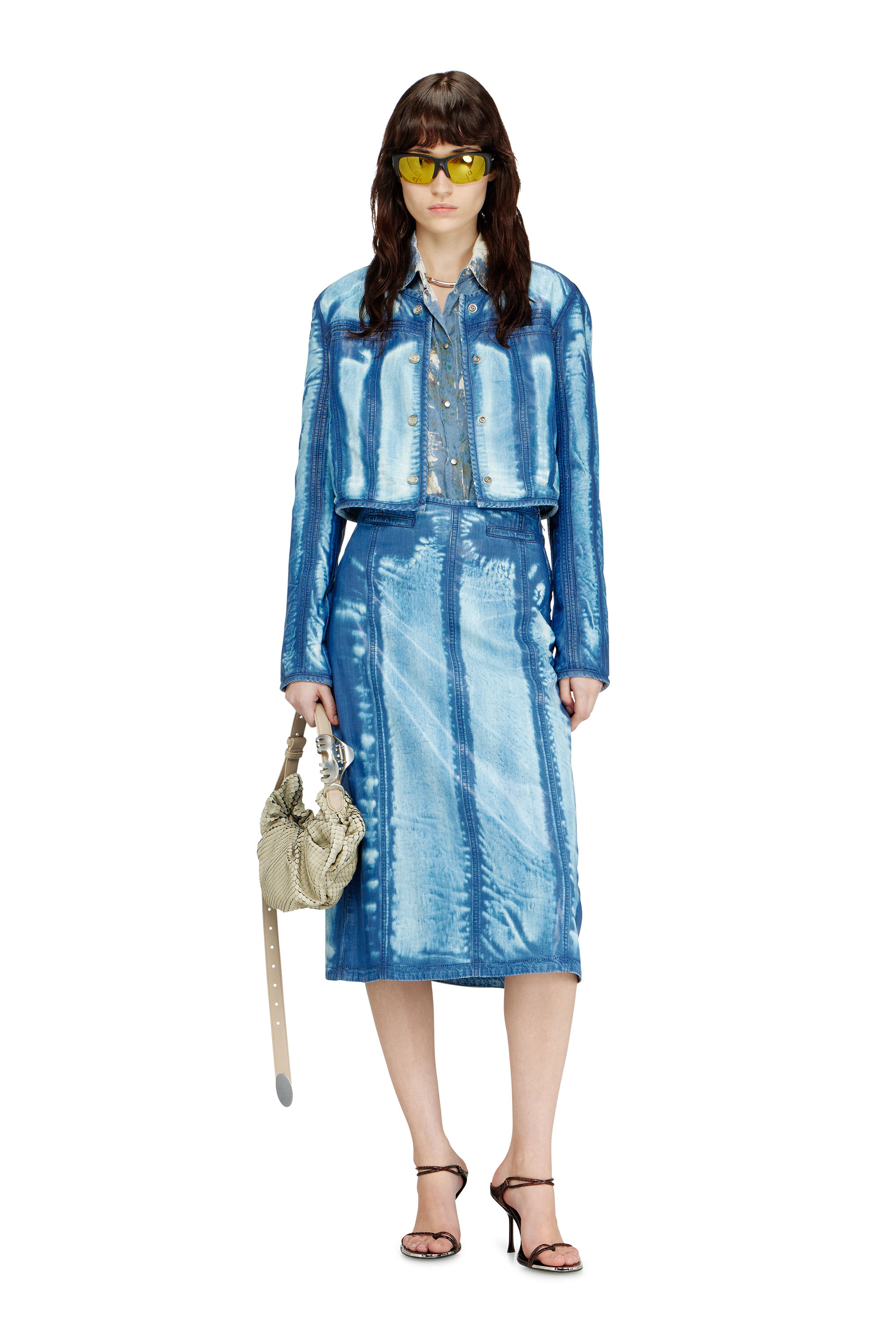 Diesel - DE-VEXRA-FSI, Gonna midi in denim lyocell effetto X-Ray Donna in Blu - 2