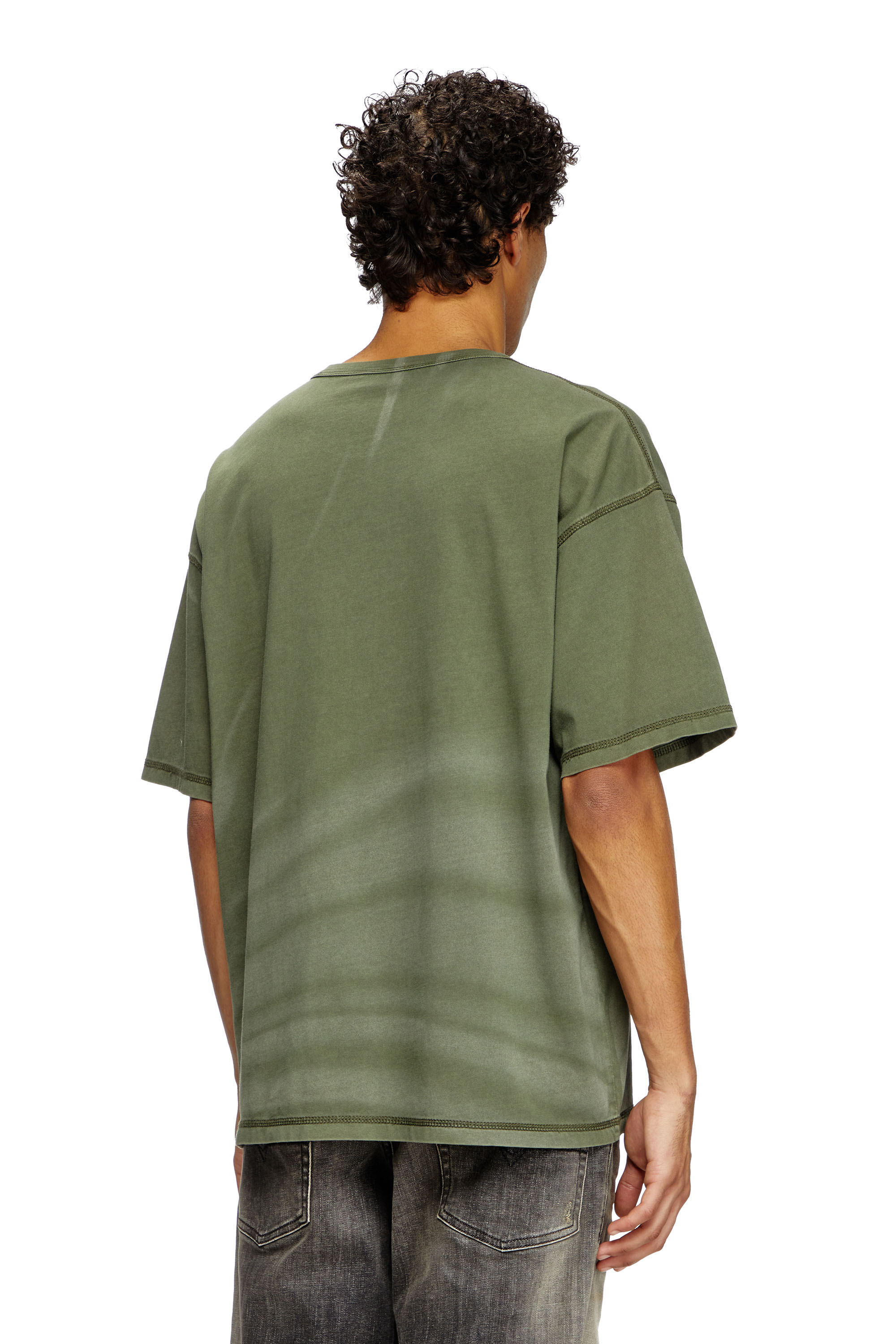 Diesel - T-ADJUST-R13, T-shirt con effetti sfumati laser Uomo in Verde - 4