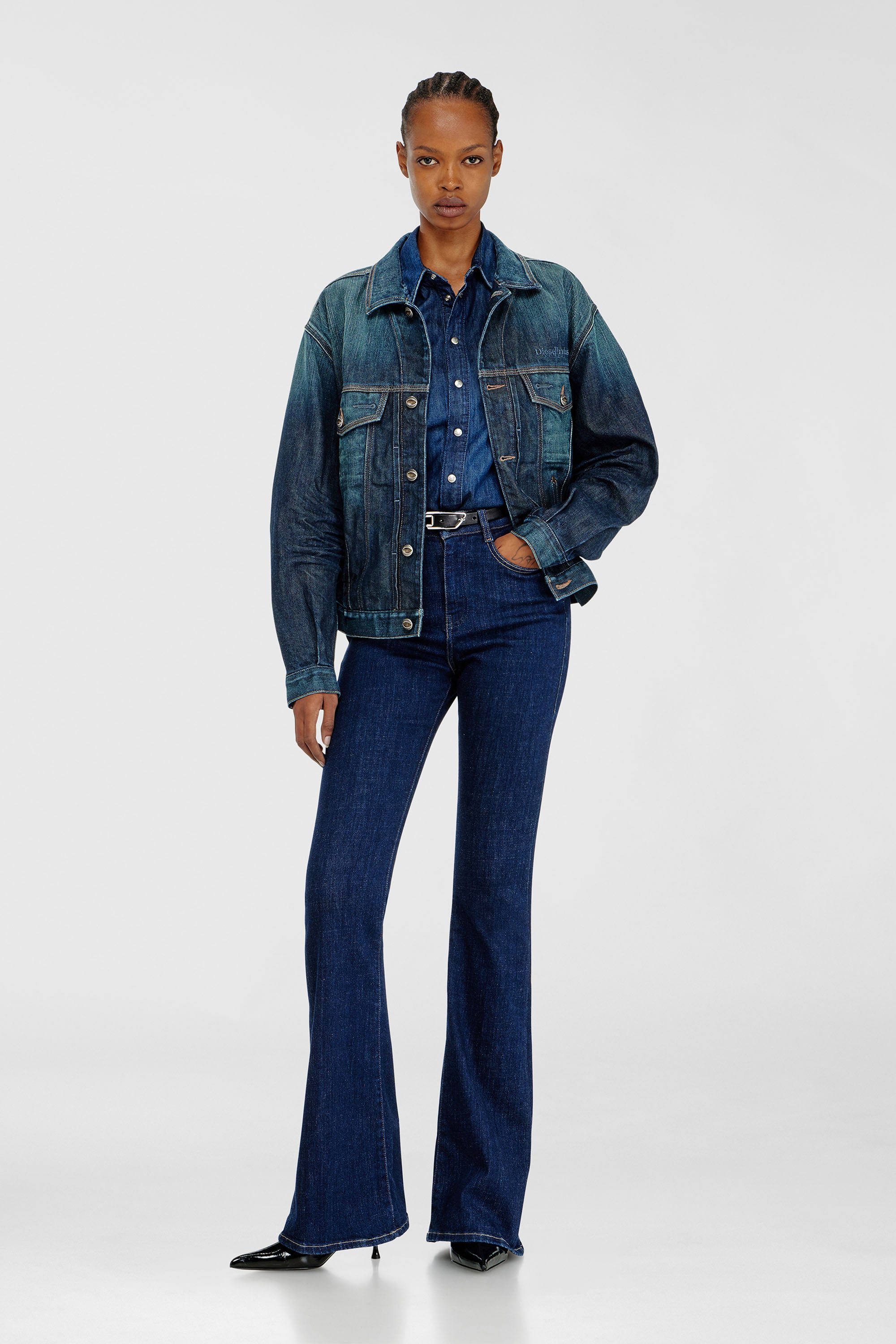 Diesel - D-DENVER-CL, Trucker jacket in denim selvedge Unisex in Blu - 2