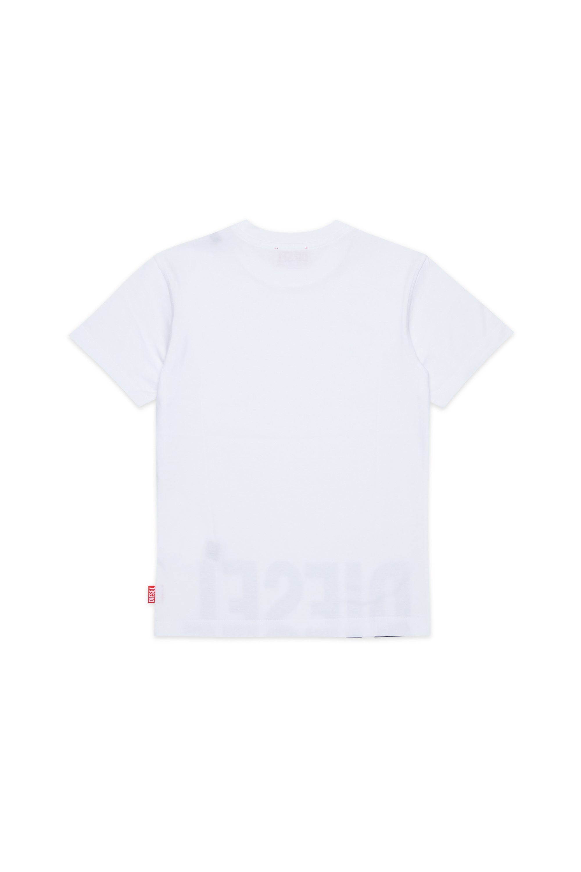 Diesel - TPRES, T-shirt con logo cut-off Uomo in Bianco - 2