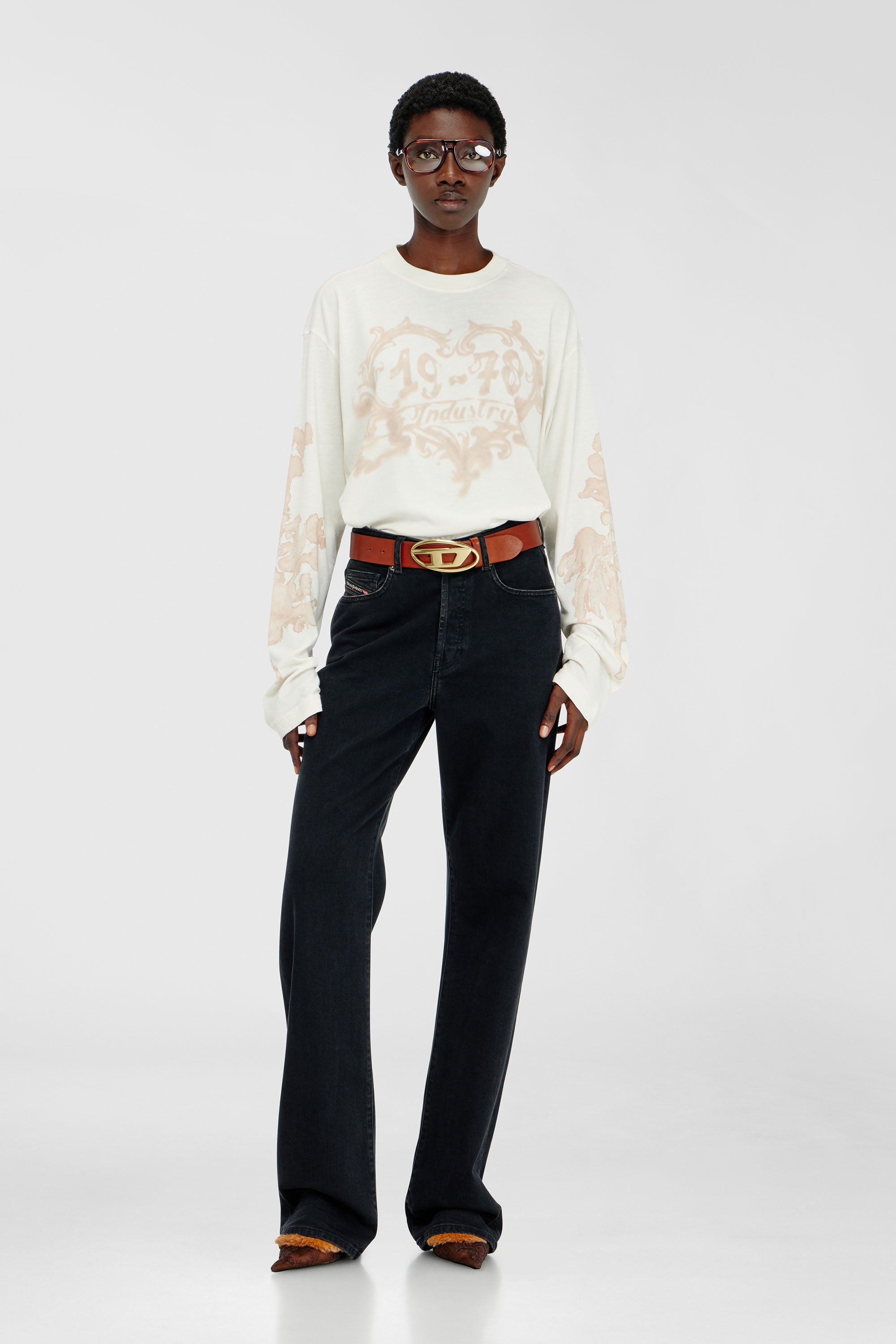 Diesel - T-HILARY-LS-AA1, T-shirt a manica lunga in cotone con stampa grafica Donna in Multicolor - 1
