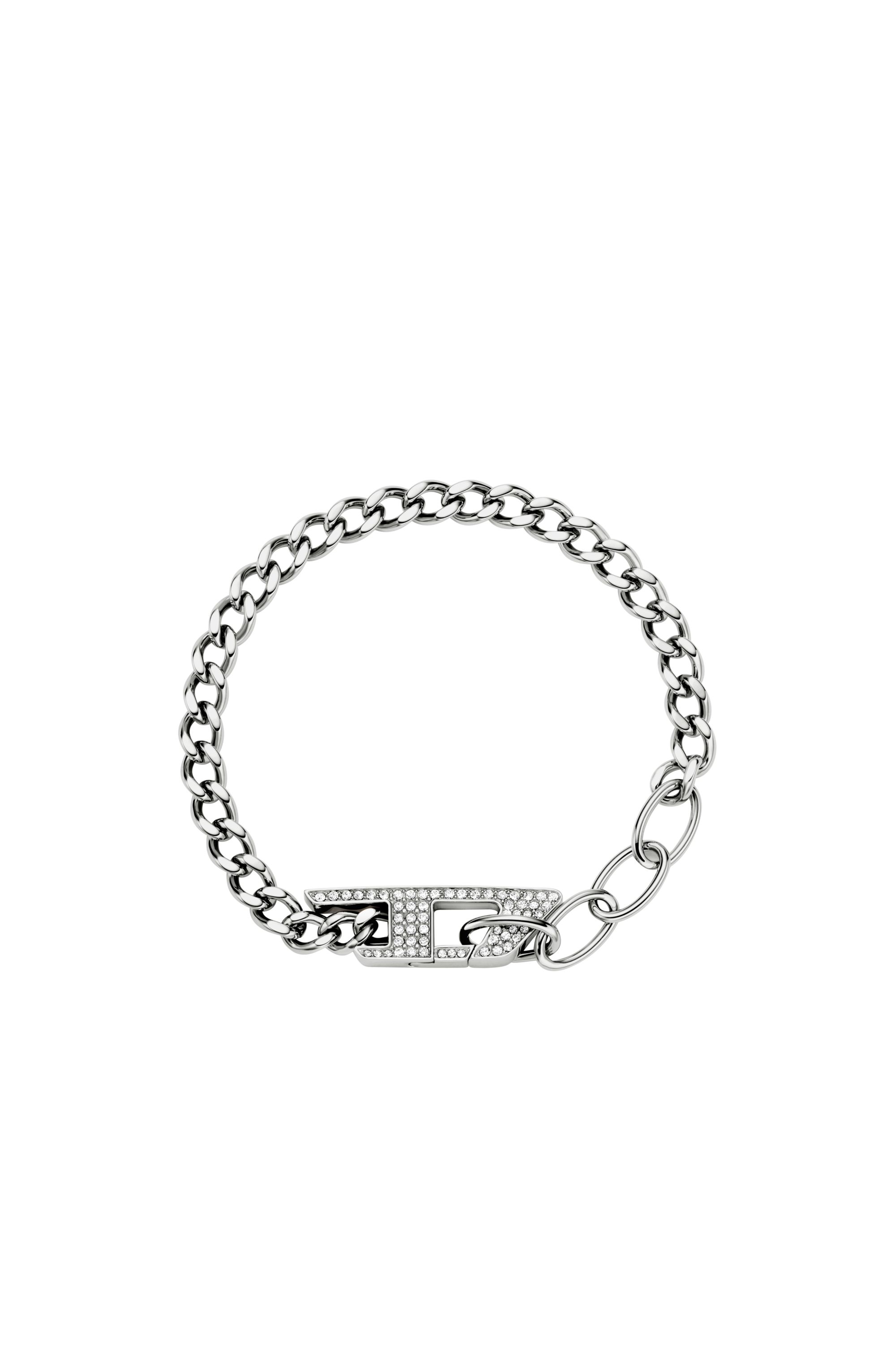 Diesel - DX1627040 JEWELLERY, Bracciale a catena in acciaio con dettagli luminosi Unisex in Argento - 1