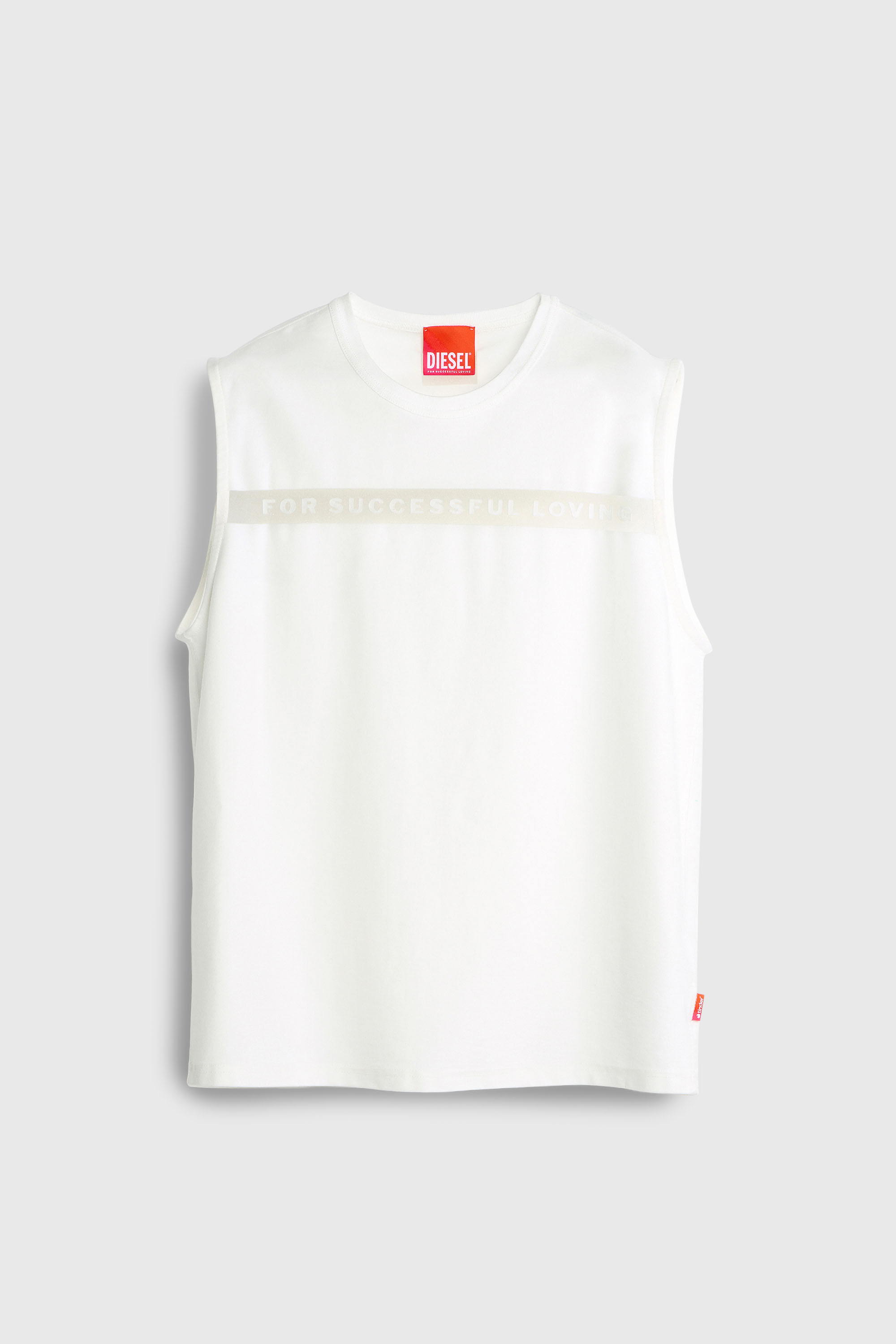 Diesel - PR-T-NORM-BISC-MATI-R, Canotta con logo For Successful Loving Unisex in Bianco - 2
