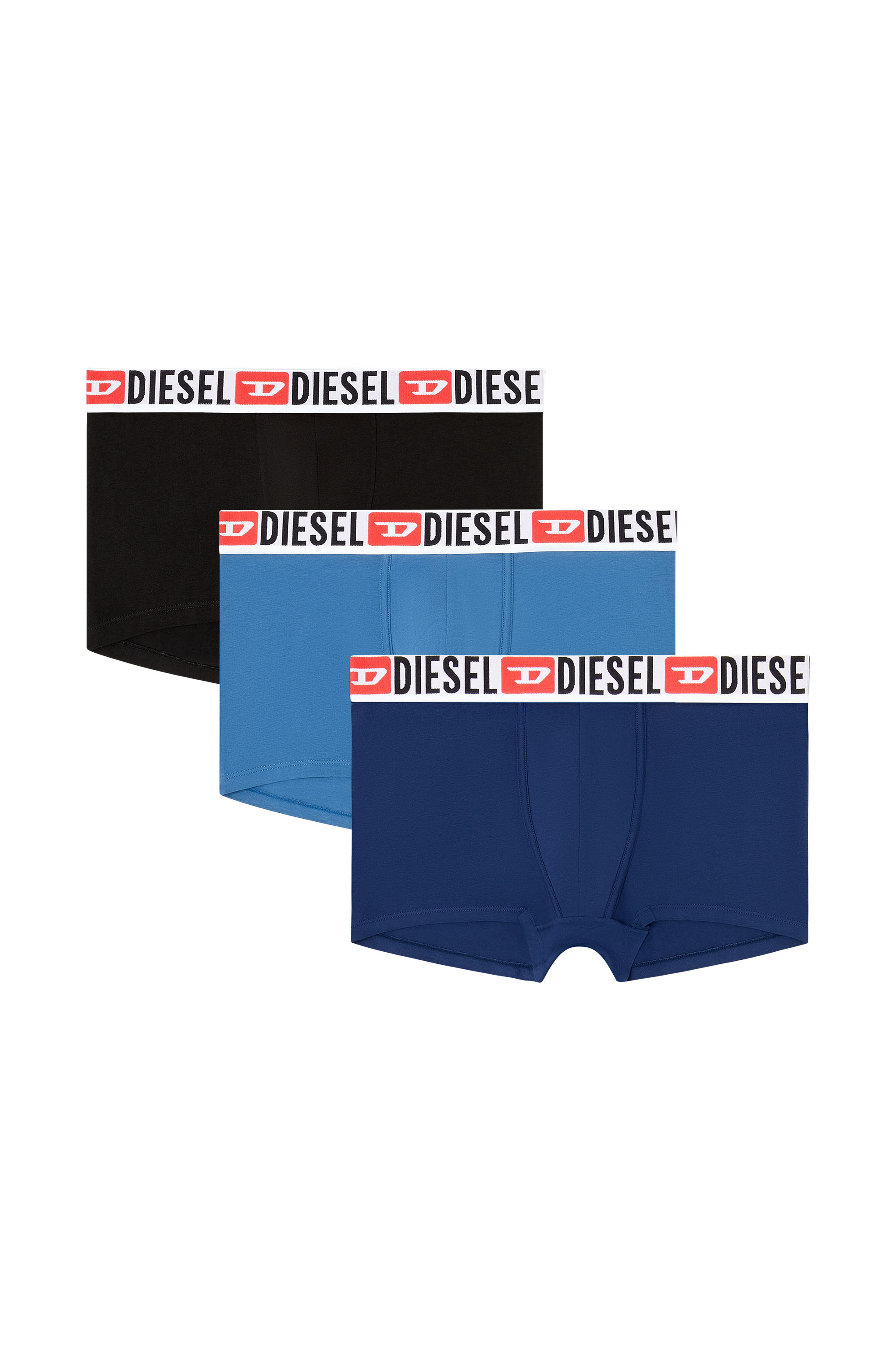 Diesel - UMBX-DAMIENTHREEPACK, Set da tre boxer con elastico in vita con logo all-over Uomo in Multicolor - 1