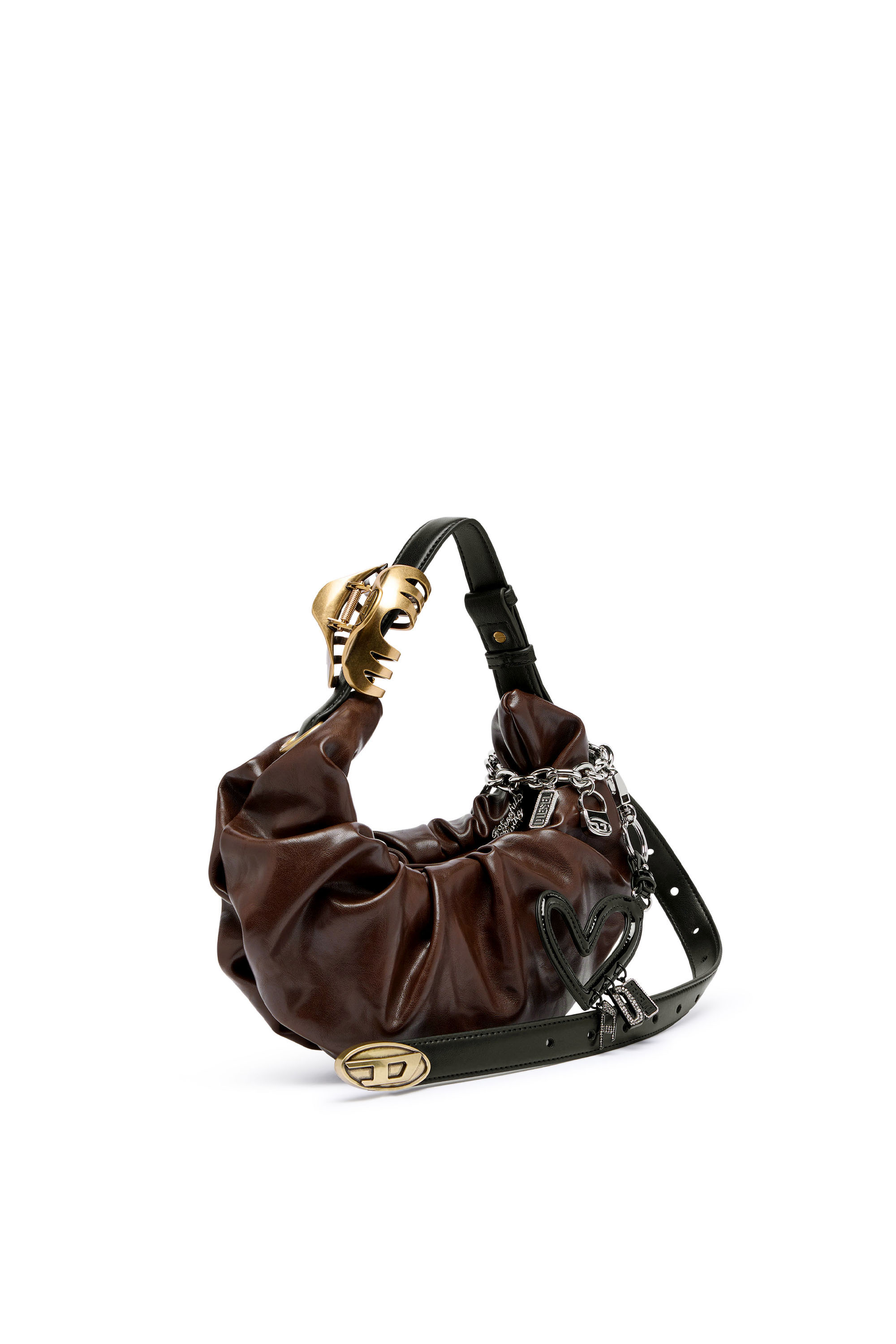 Diesel - GRAB-D HOBO S, Grab-D-Borsa hobo piccola arricciata Donna in Marrone - 2