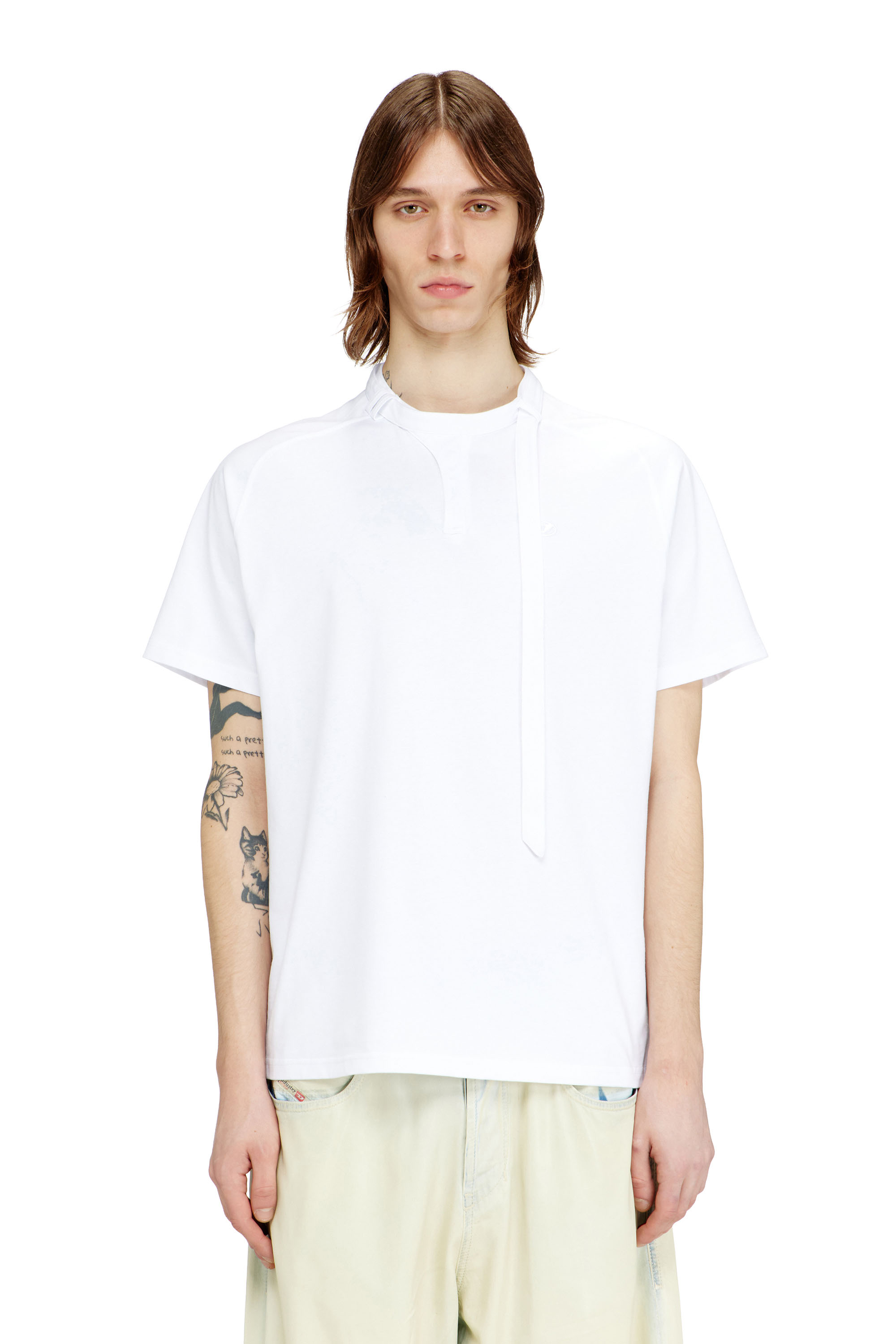 Diesel - T-KAUKO, T-shirt con cinturino biker Uomo in Bianco - 1